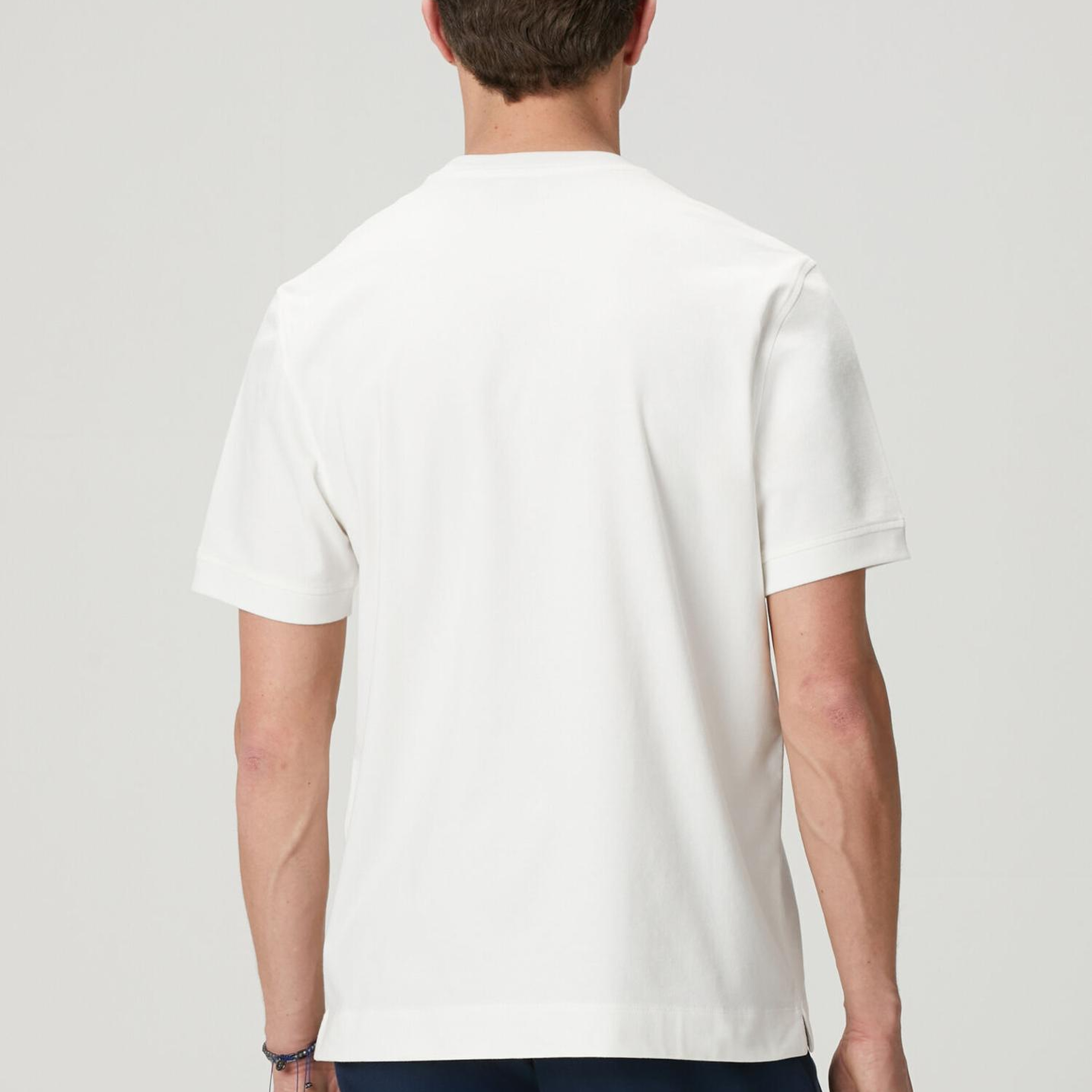 Beymen Club Erkek Kırık Beyaz Relax Fit Lycralı Pike -Tshirt
