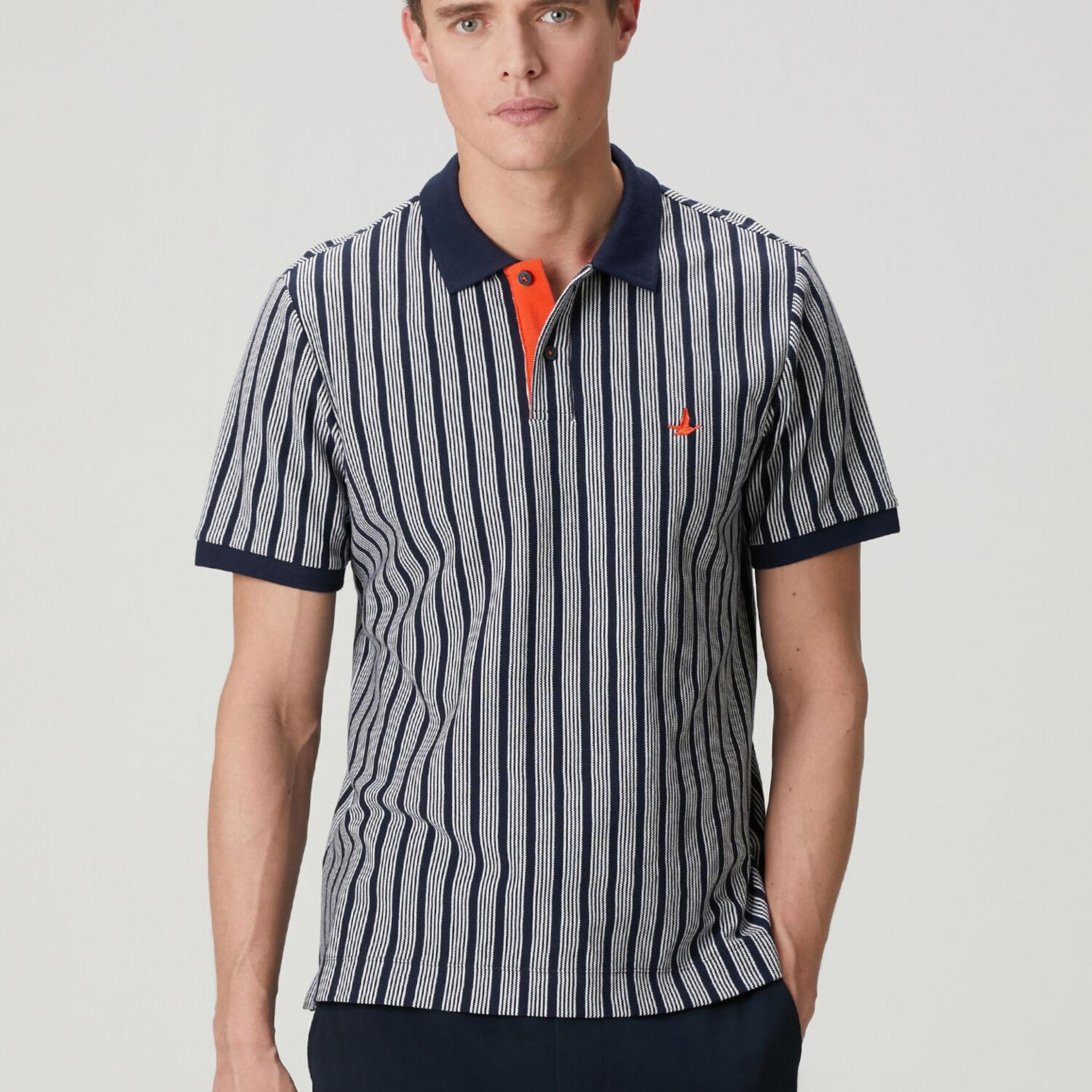 Beymen Club Erkek Lacivert Beyaz Comfort Fit Polo T-shirt
