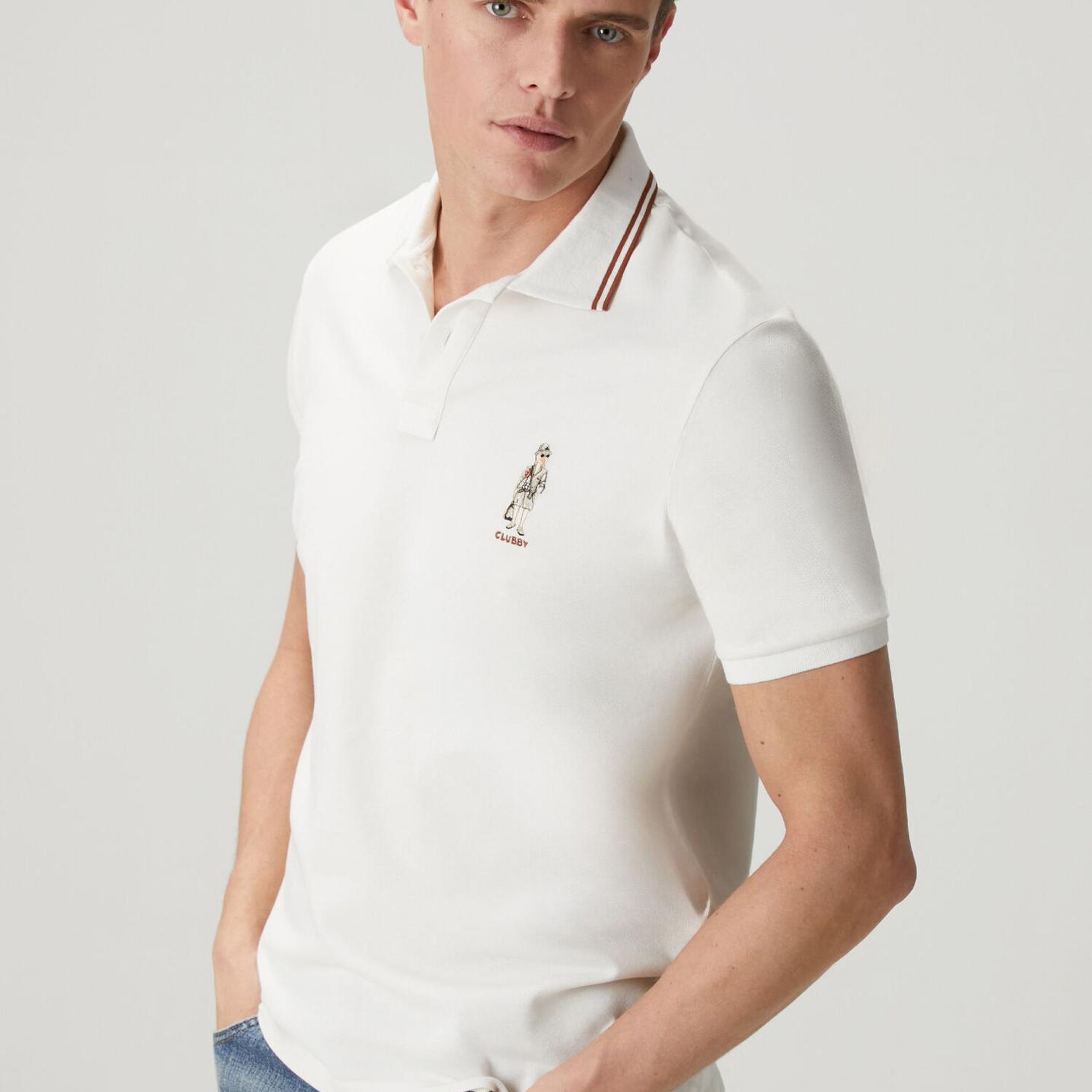 Beymen Club Erkek Kırık Beyaz Comfort Fit Clubby Pike Polo T-shirt
