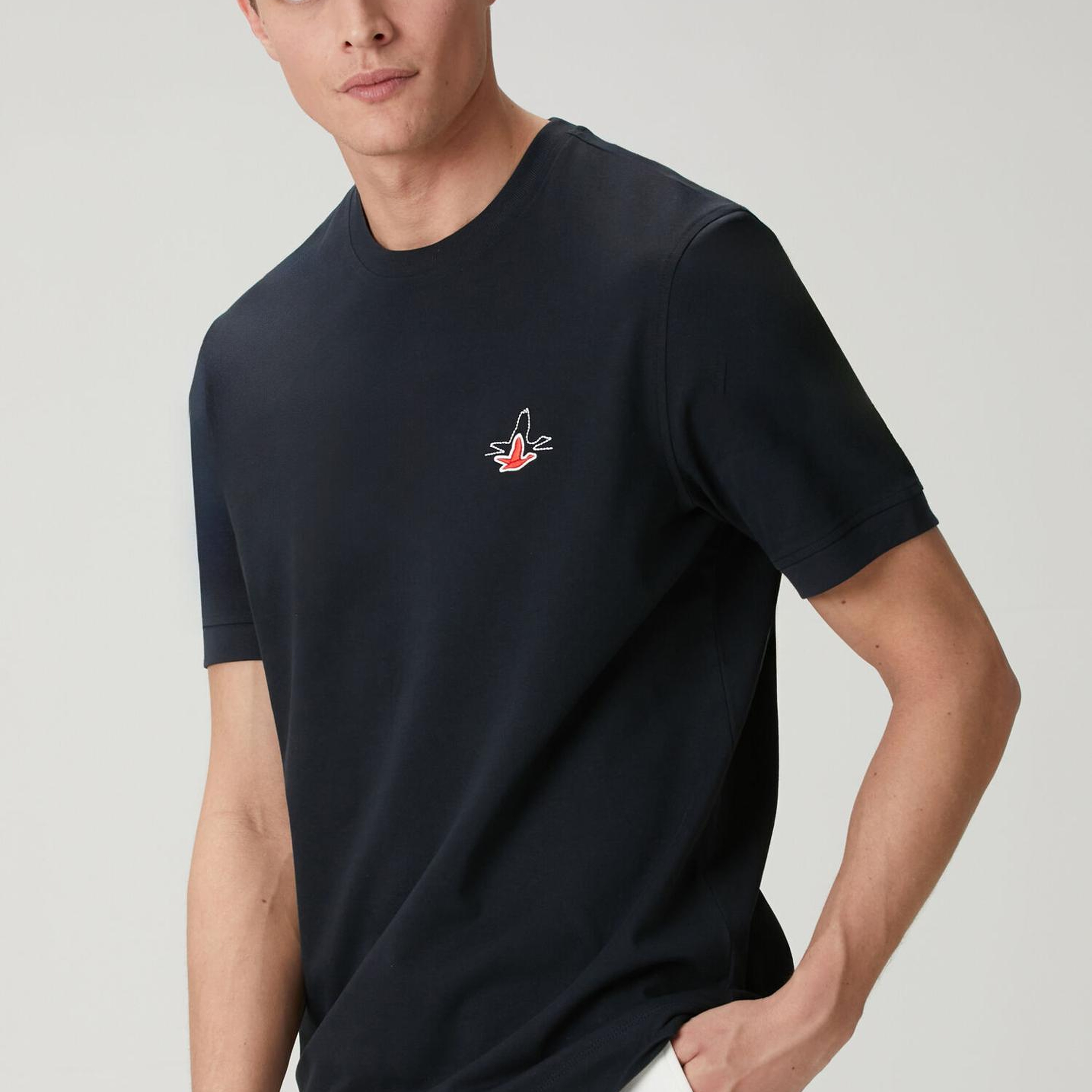 Beymen Club Erkek Lacivert Relax Fit Lycralı Pike -Tshirt