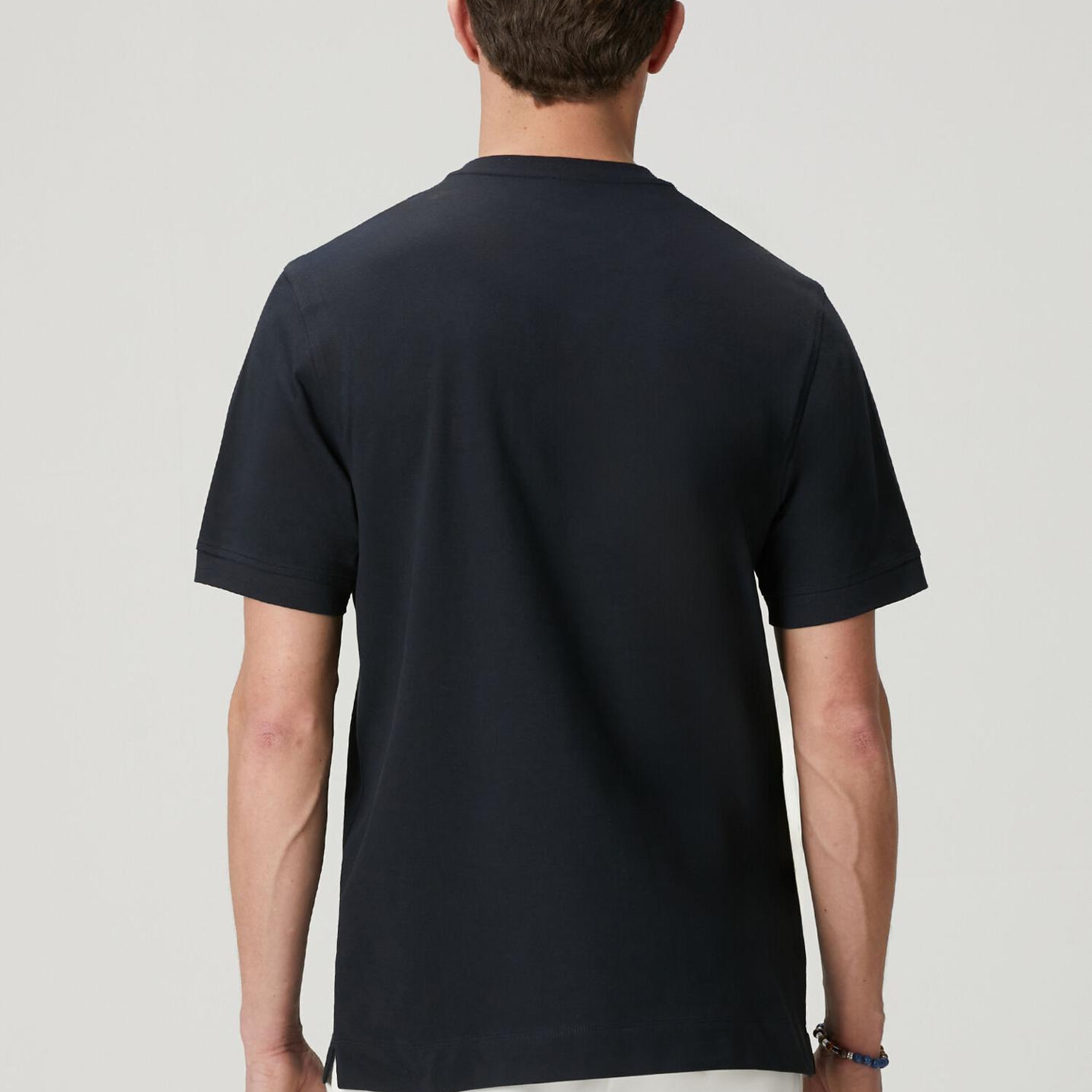 Beymen Club Erkek Lacivert Relax Fit Lycralı Pike -Tshirt