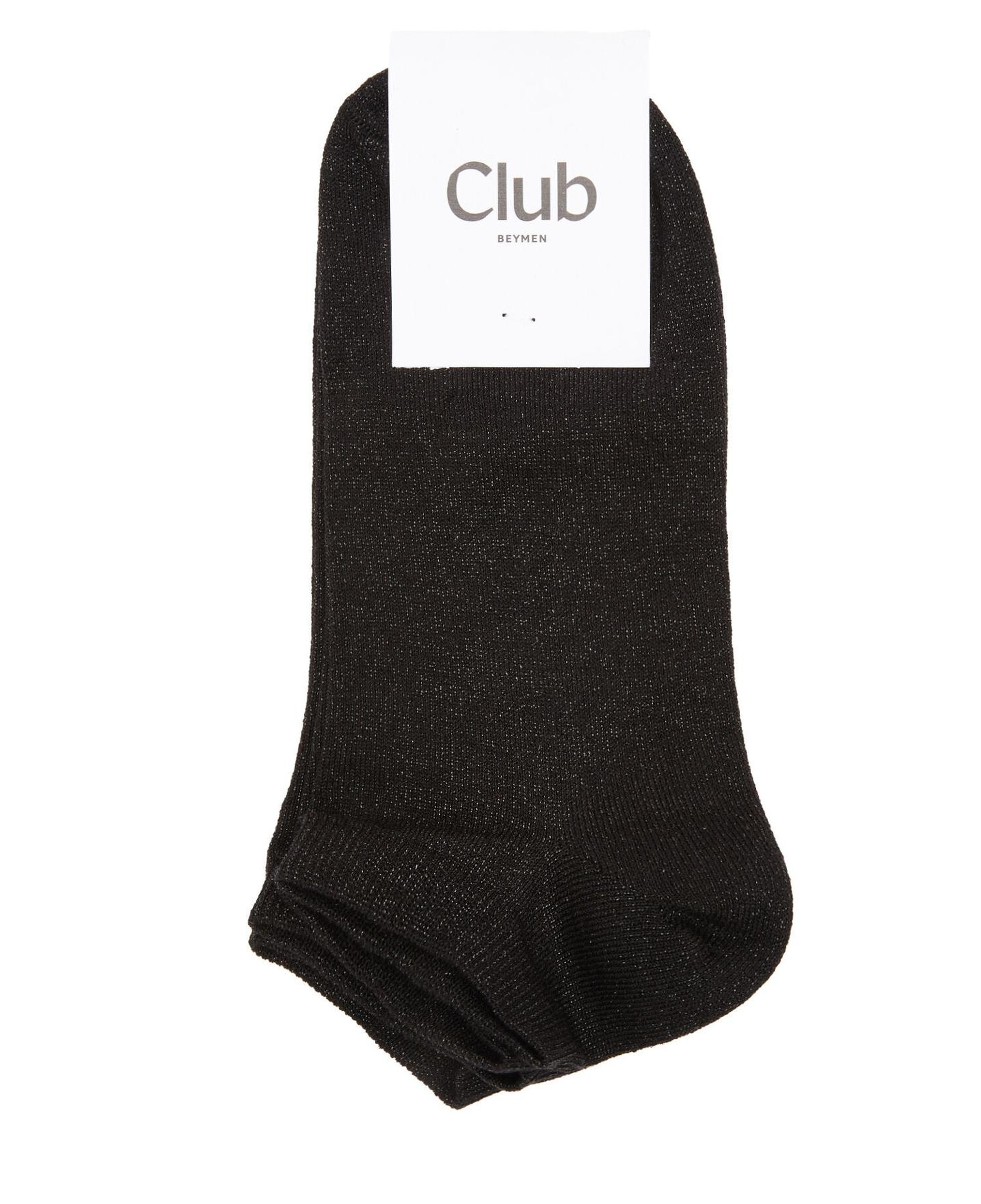 Beymen Club Kadın Siyah Simli 2li Patik Çorap Seti