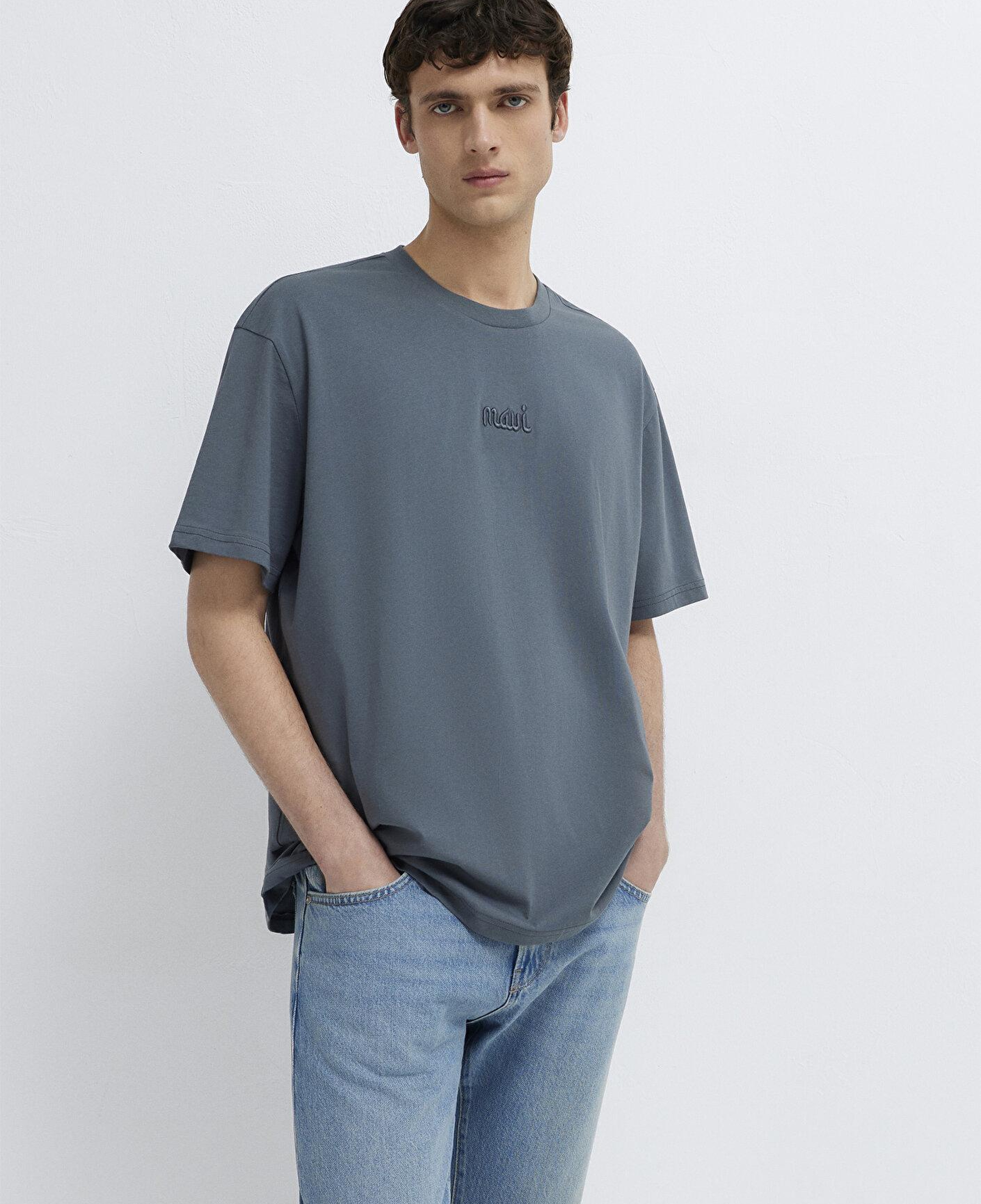 Mavi Mavi Baskılı Lacivert Tişört Loose Fit / Bol Rahat Kesim 0610100-80776