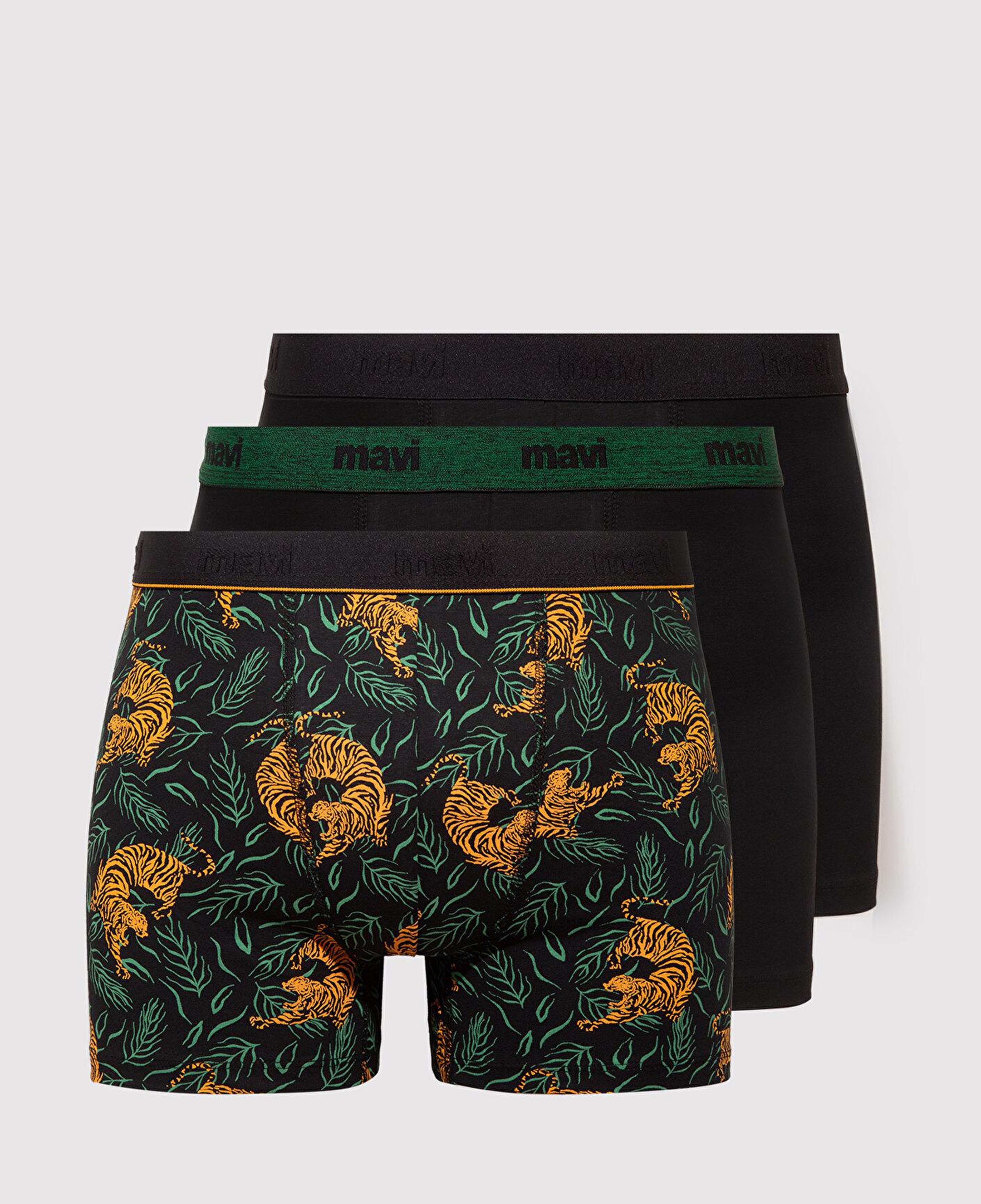 Mavi 3lü Baskılı Siyah Boxer 0912347-900