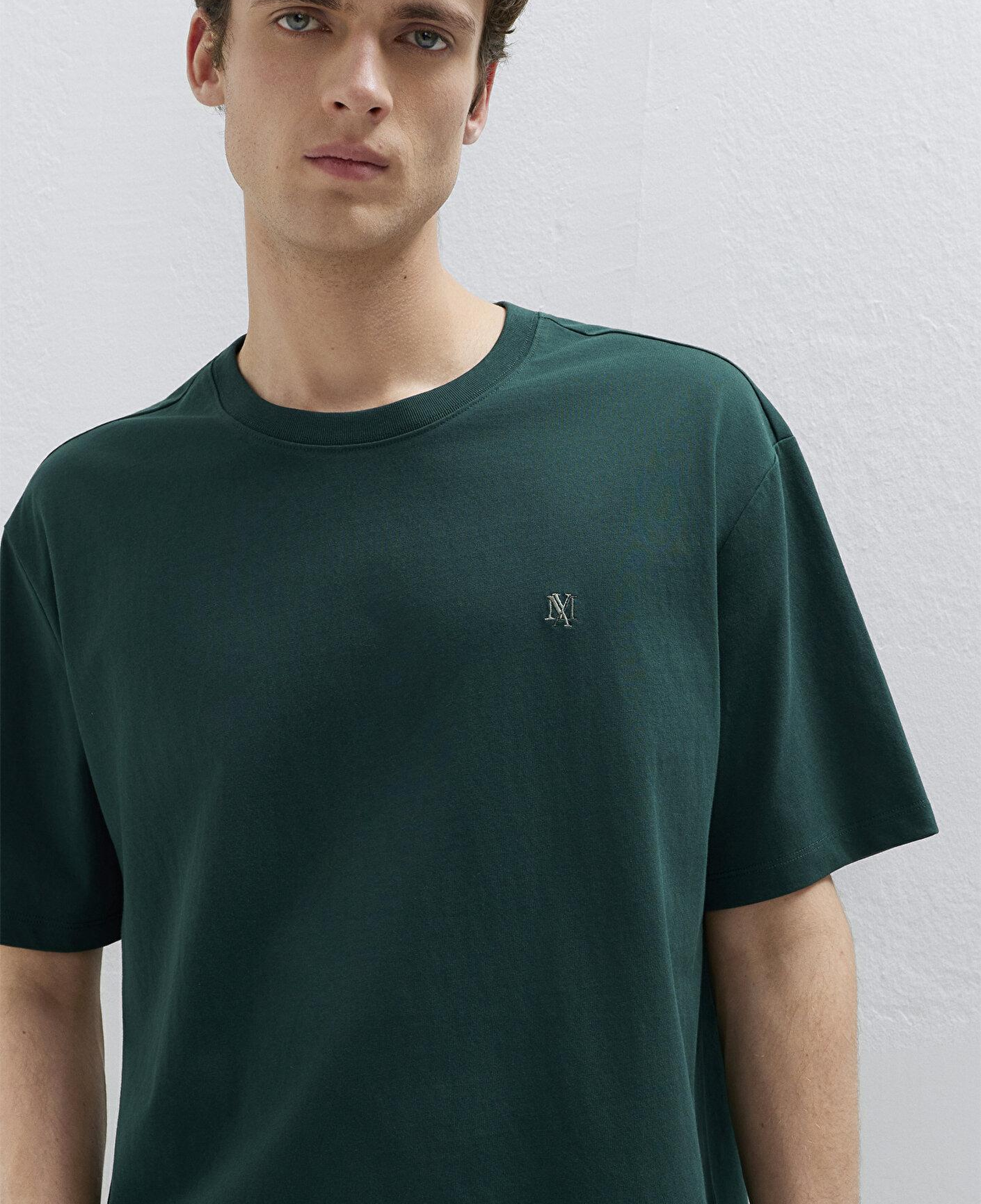 Mavi Mavi Mühür Logo Nakışlı Yeşil Tişört Loose Fit / Bol Rahat Kesim 0613436-85173