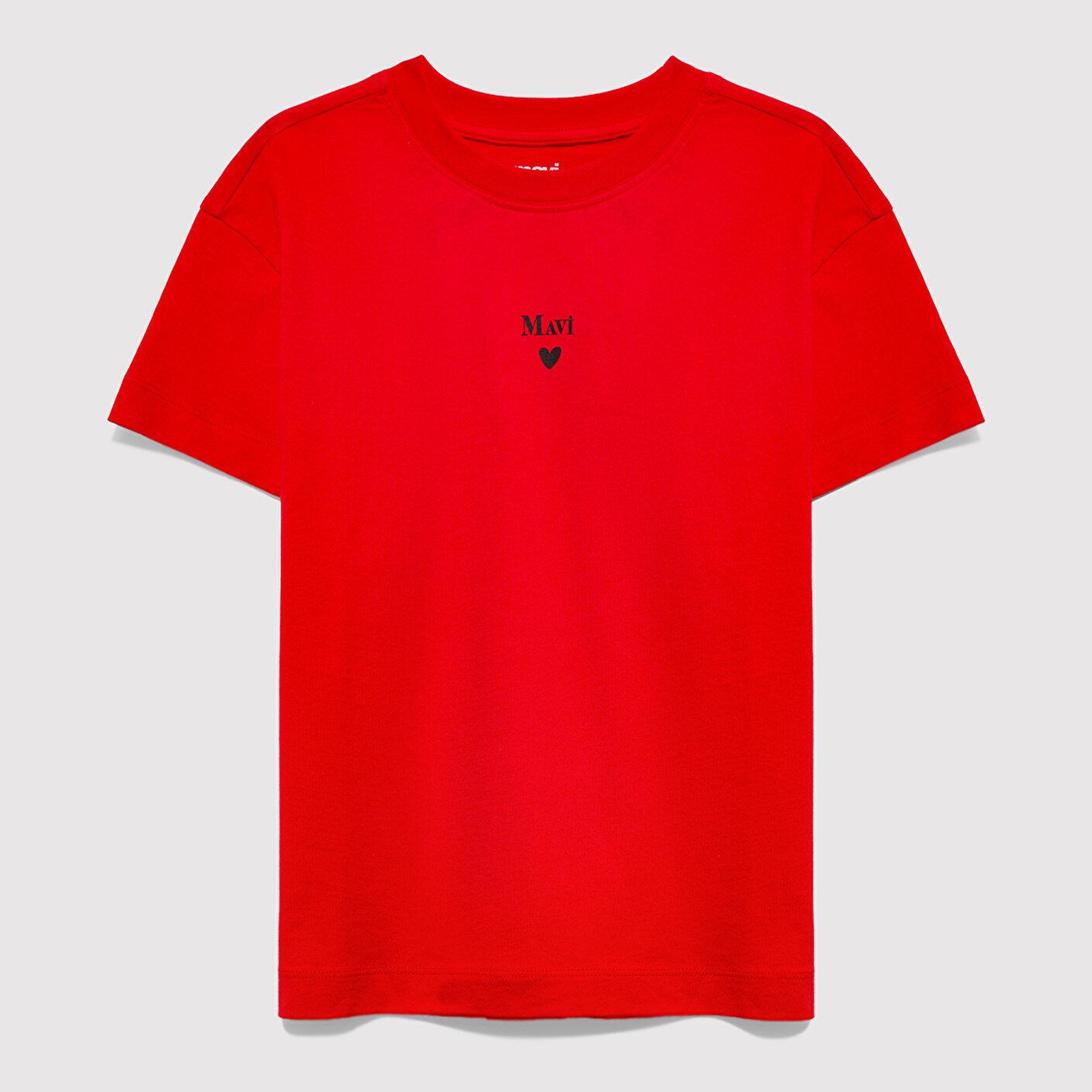 Mavi Kırmızı Tişört Loose Fit / Bol Rahat Kesim 7610491-82054