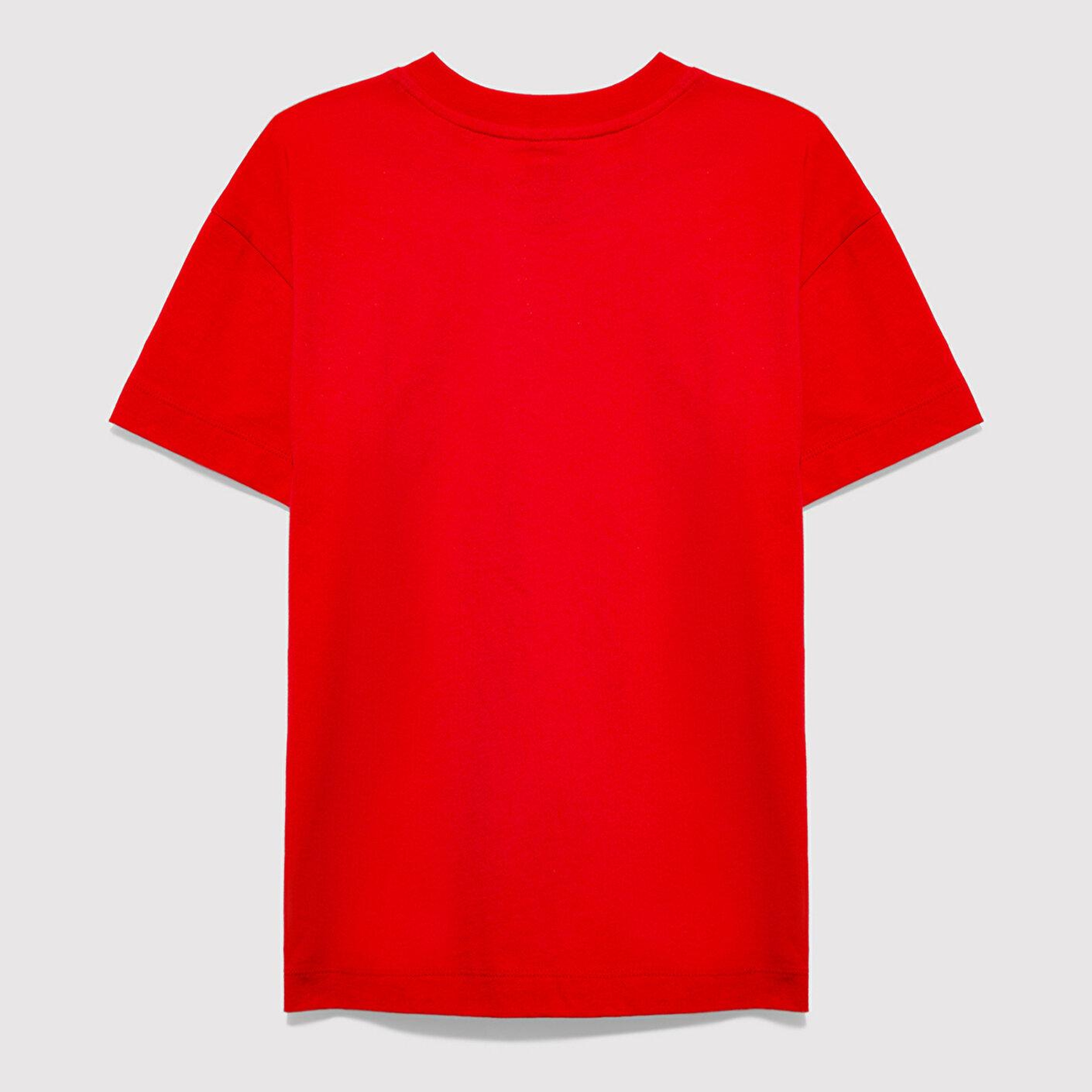 Mavi Kırmızı Tişört Loose Fit / Bol Rahat Kesim 7610491-82054