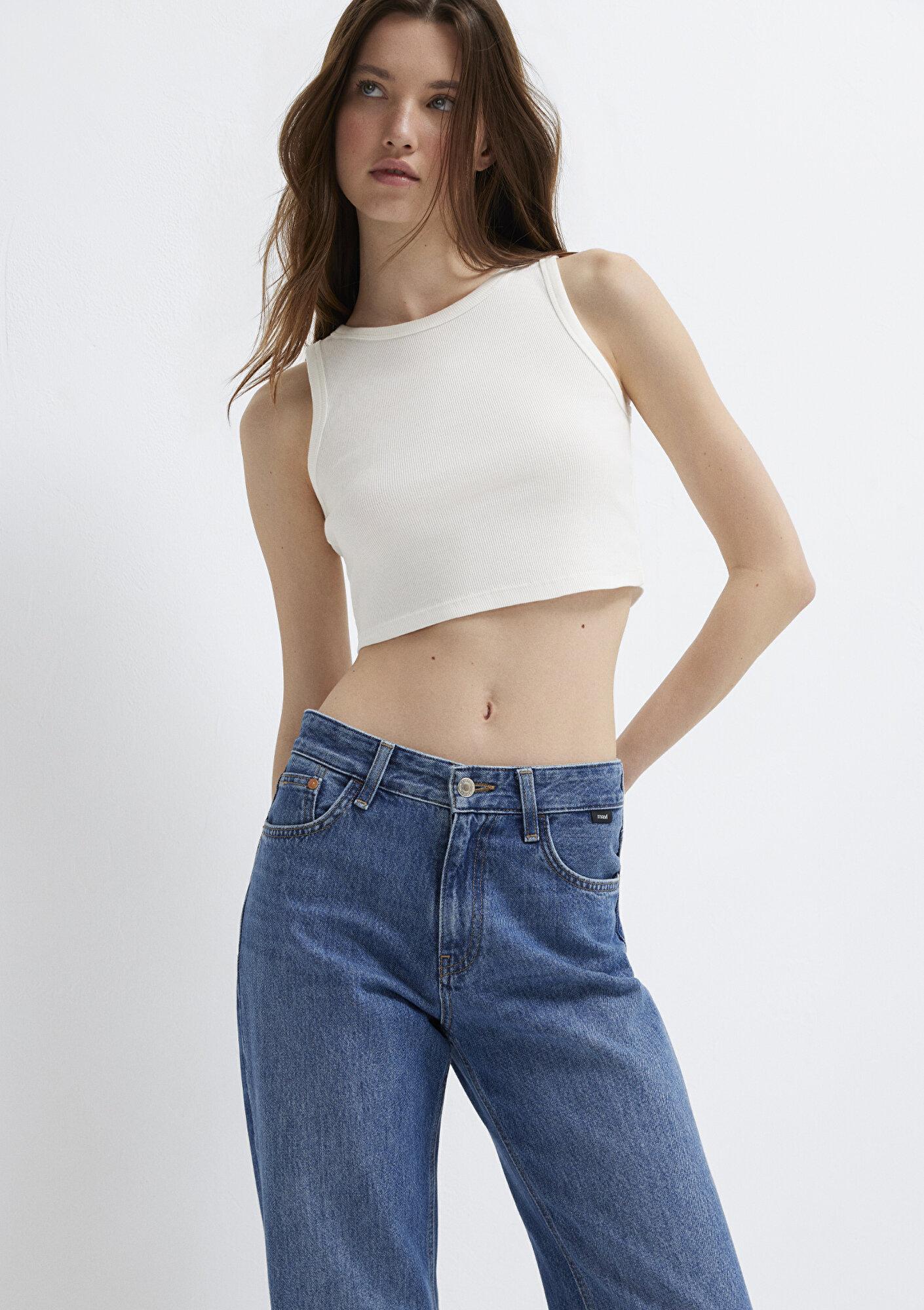 Mavi Ekru Crop Atlet Crop / Kısa Kesim 1613810-70057