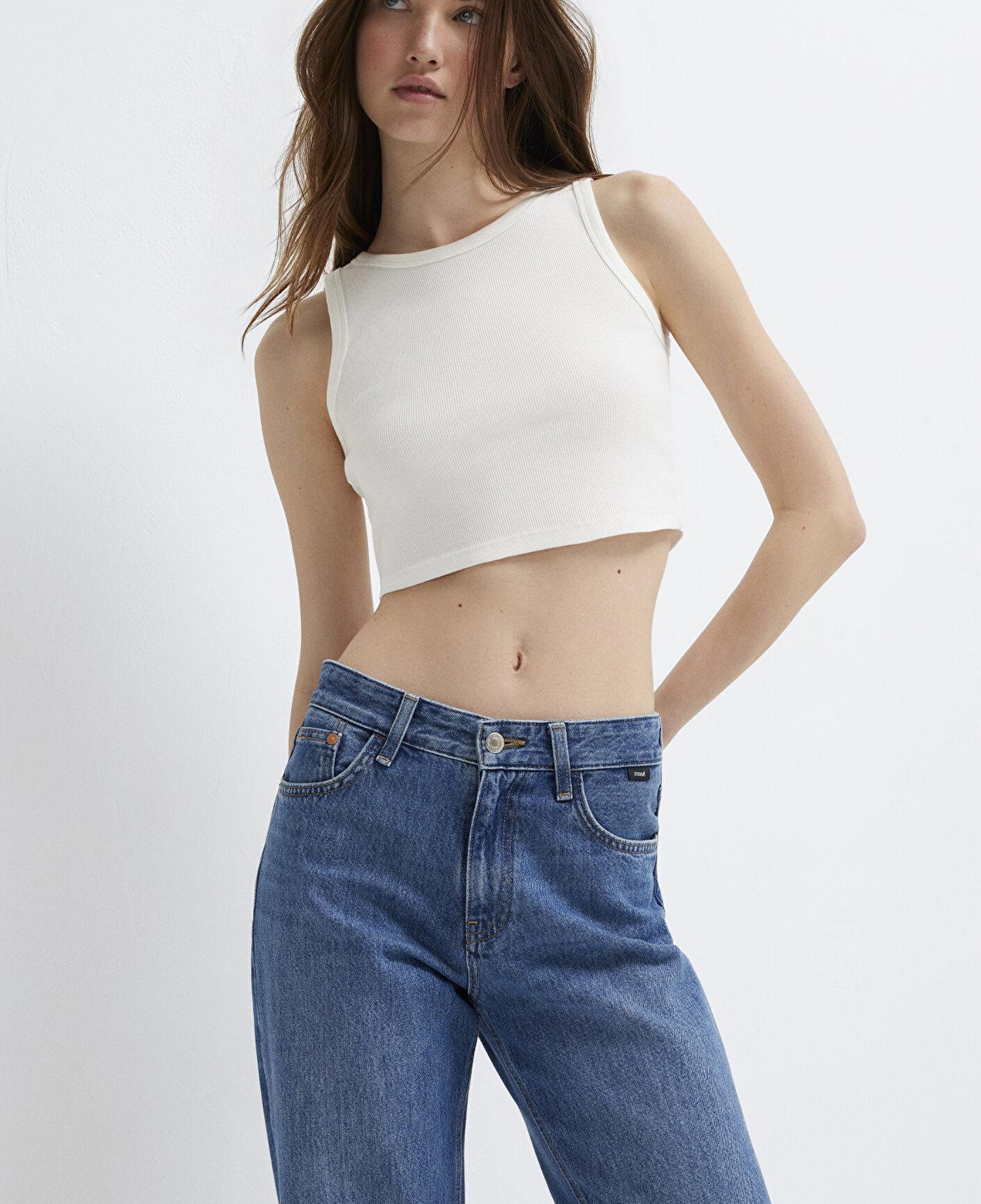 Mavi Ekru Crop Atlet Crop / Kısa Kesim 1613810-70057