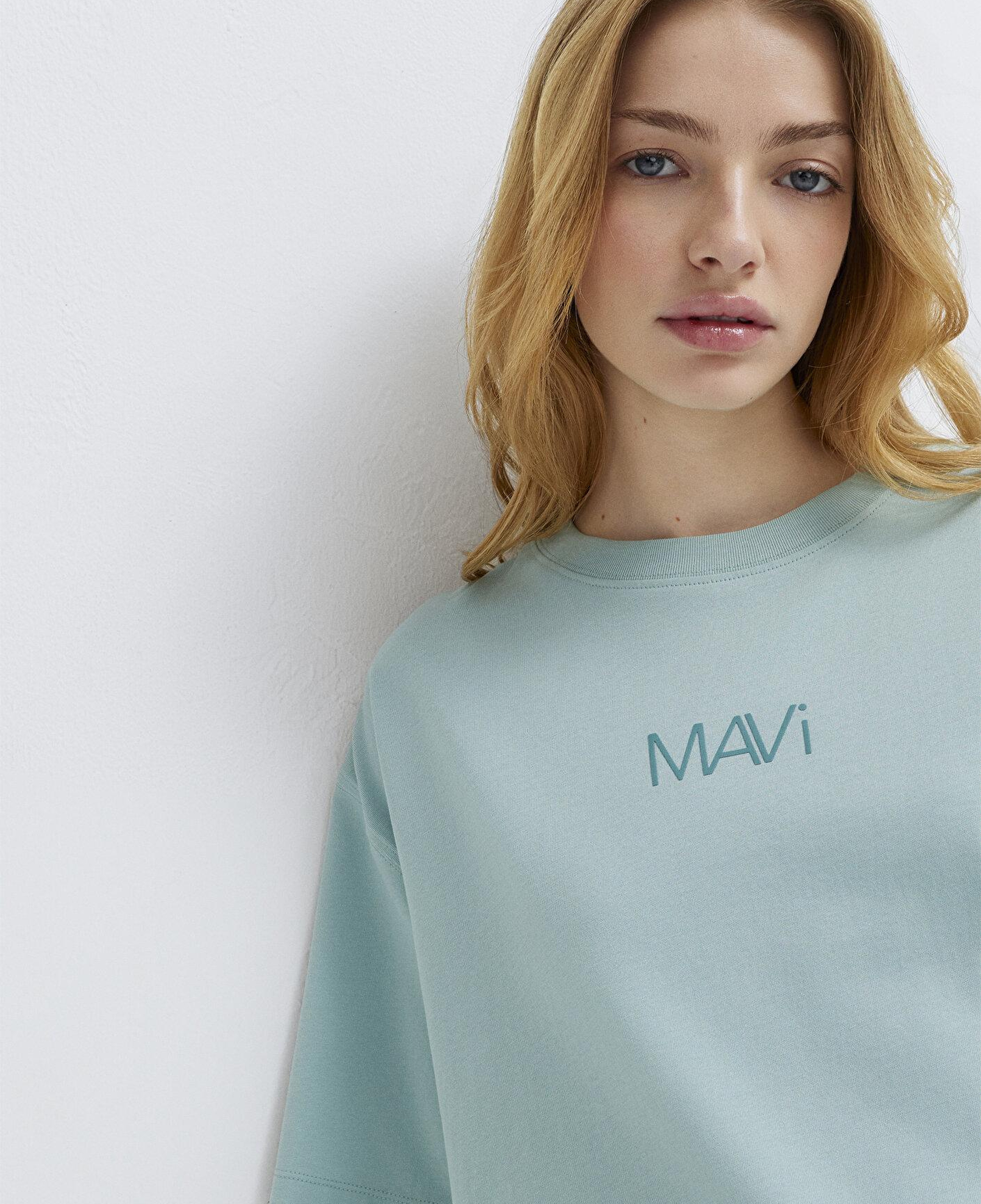 Mavi Mavi Logo Baskılı Yeşil Tişört Loose Fit / Bol Rahat Kesim 1613884-71456