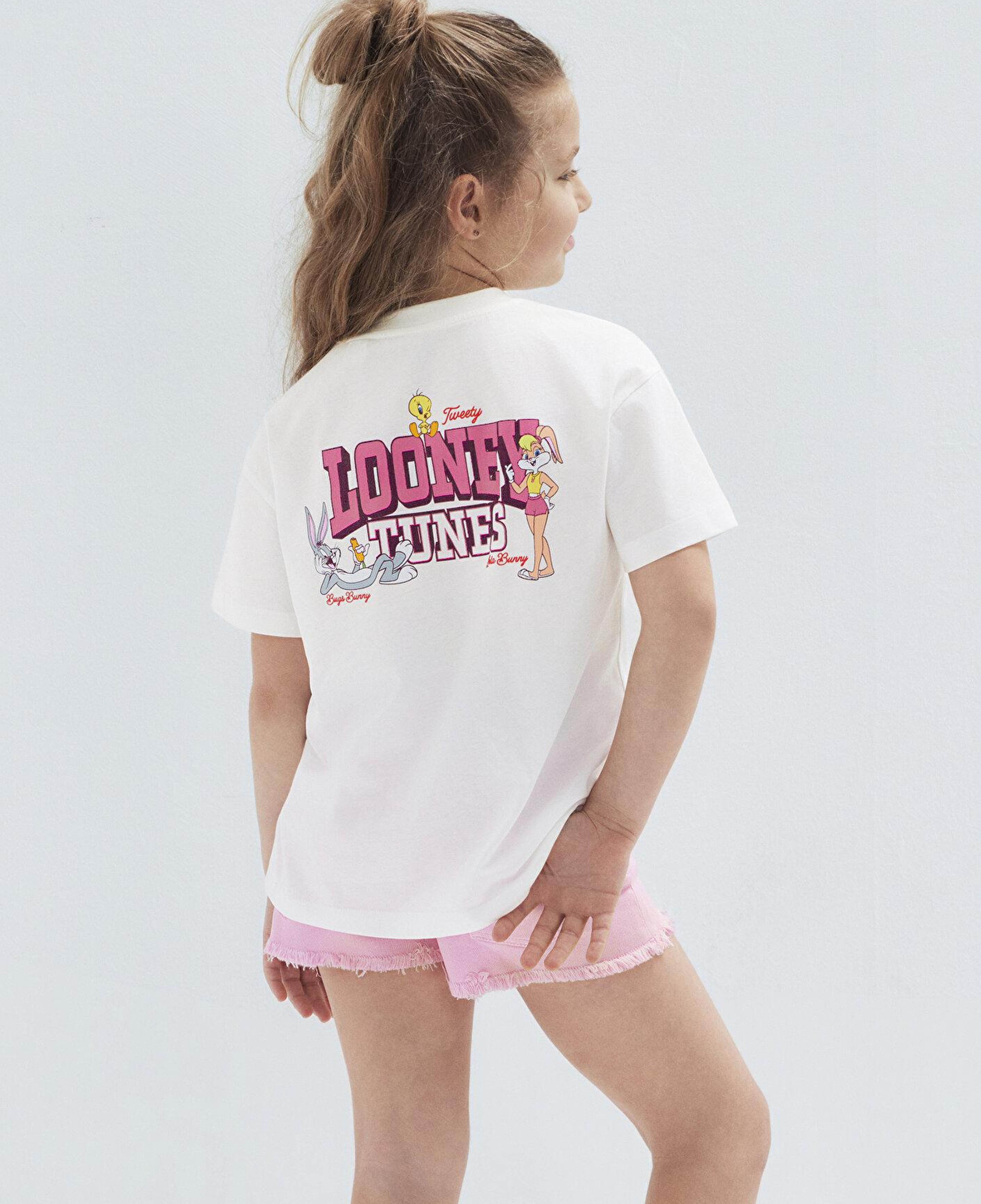 Mavi Looney Tunes Baskılı Ekru Tişört Loose Fit / Bol Rahat Kesim 7610452-70057