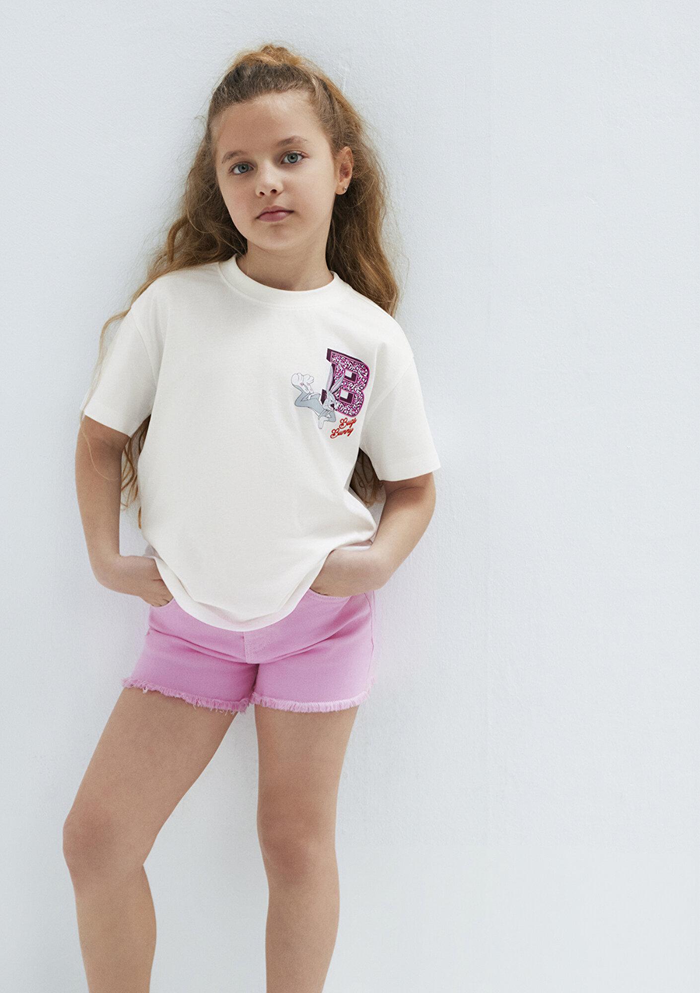 Mavi Looney Tunes Baskılı Ekru Tişört Loose Fit / Bol Rahat Kesim 7610452-70057