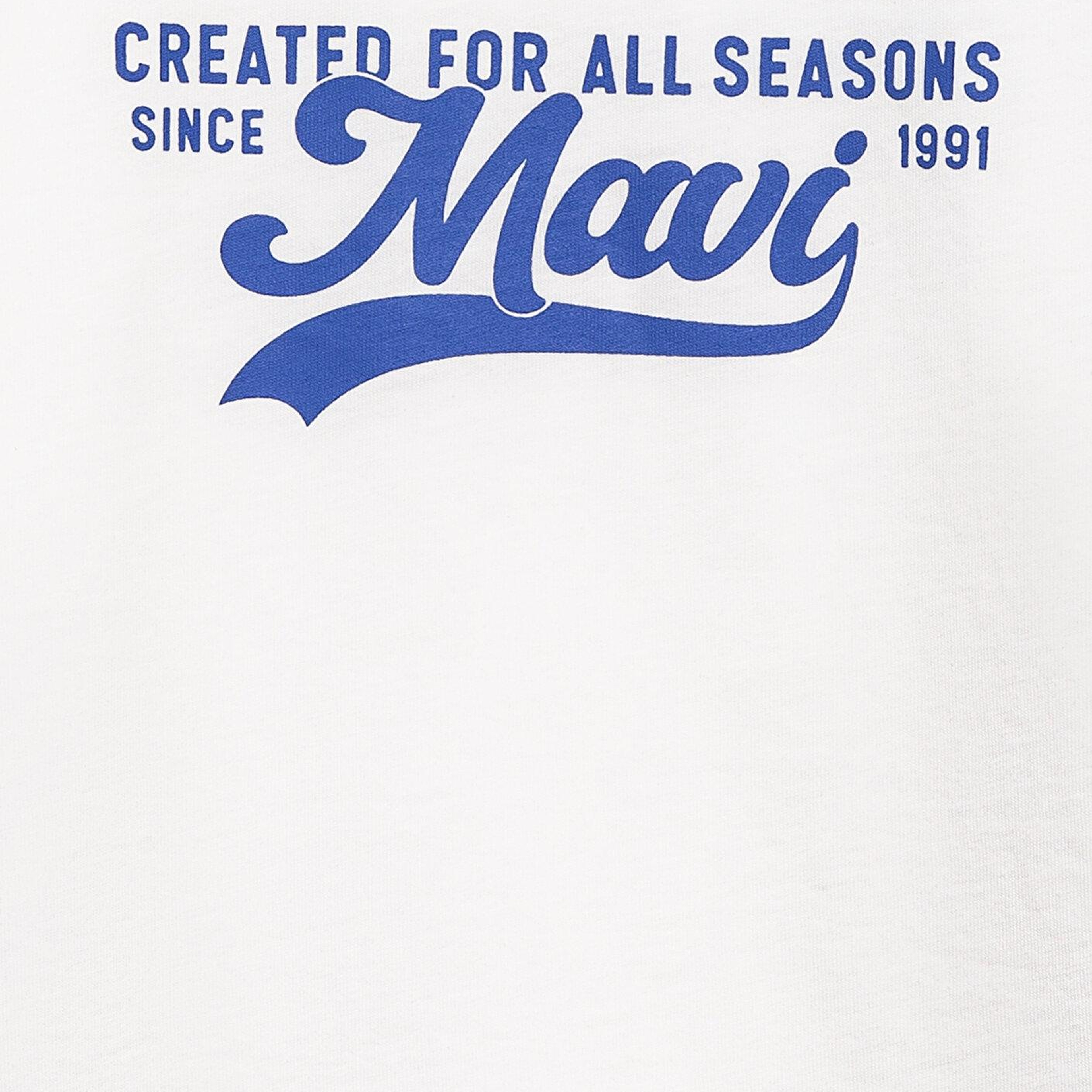 Mavi Mavi Baskılı Ekru Tişört Loose Fit / Bol Rahat Kesim 7610465-70057