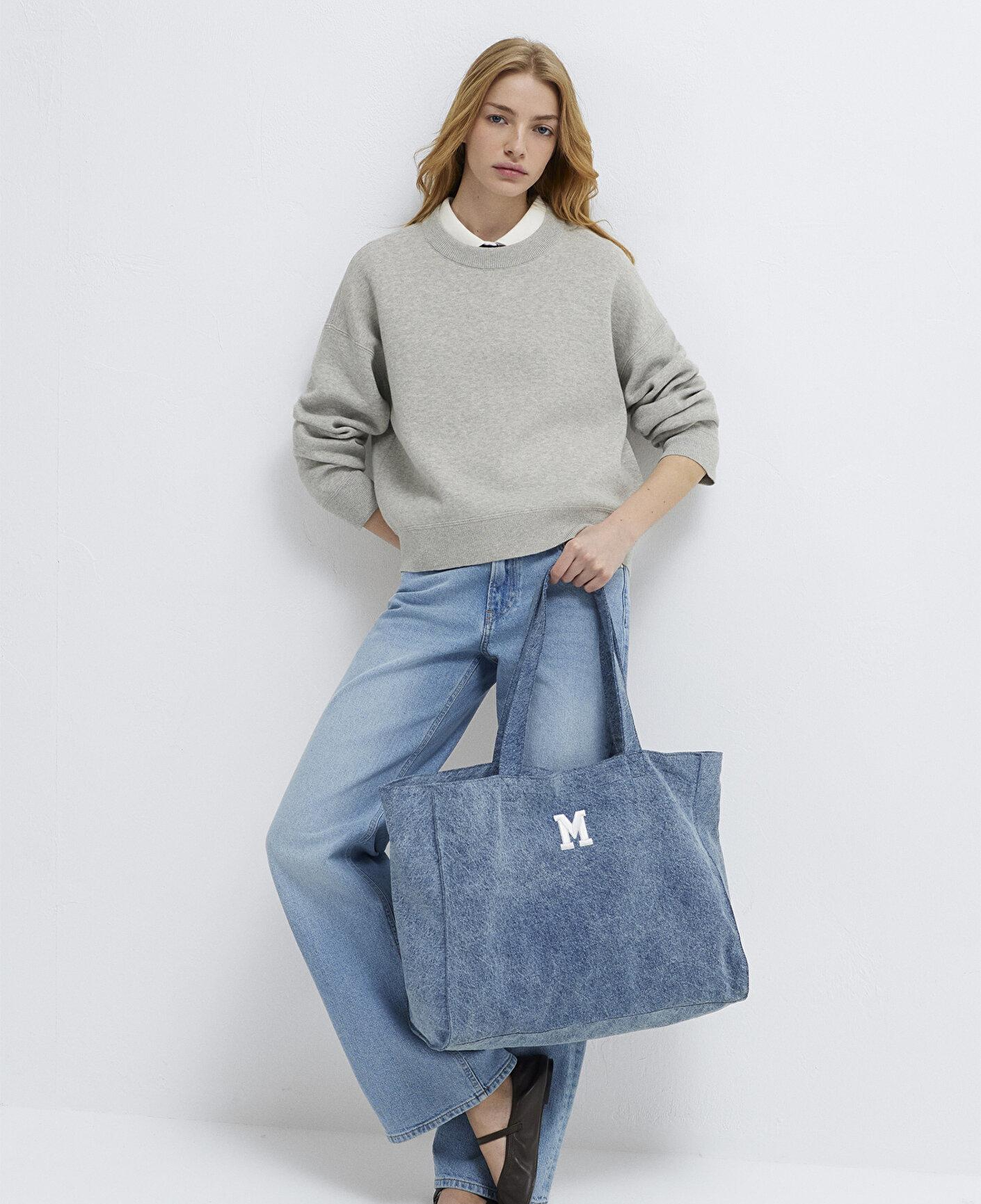 Mavi M Logo İşlemeli Denim Omuz Çantası 1913790-22189