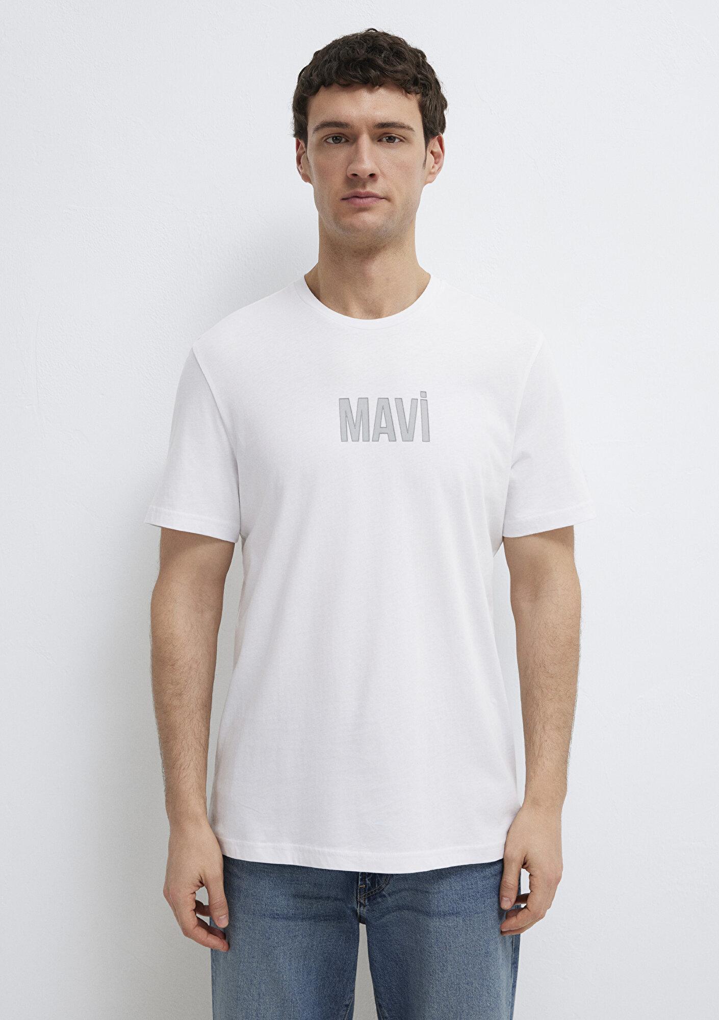 Mavi Mavi Logo Baskılı Beyaz Tişört Regular Fit / Normal Kesim 0613186-620