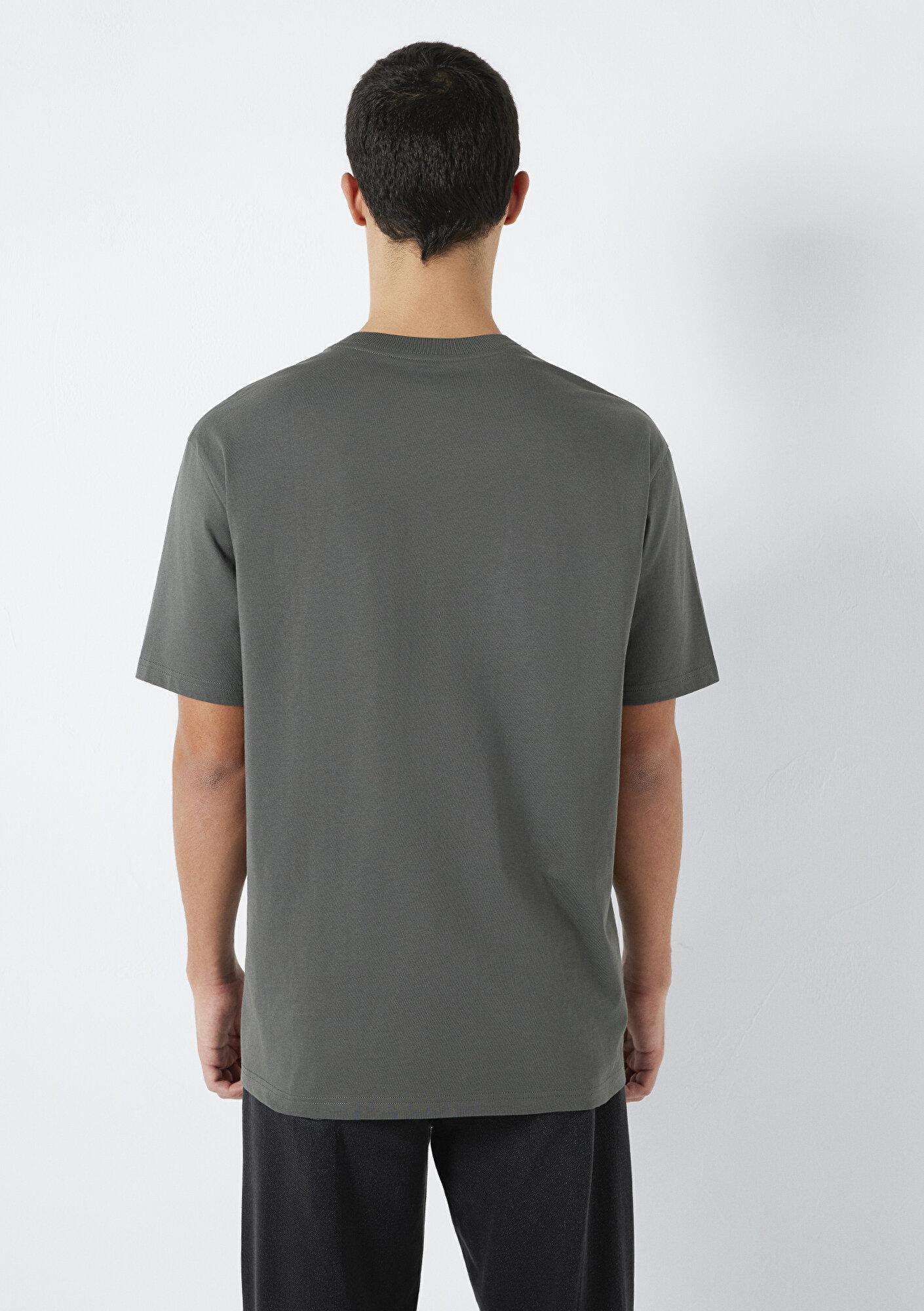 Mavi Mavi Baskılı Antrasit Tişört Loose Fit / Bol Rahat Kesim 0613128-70088