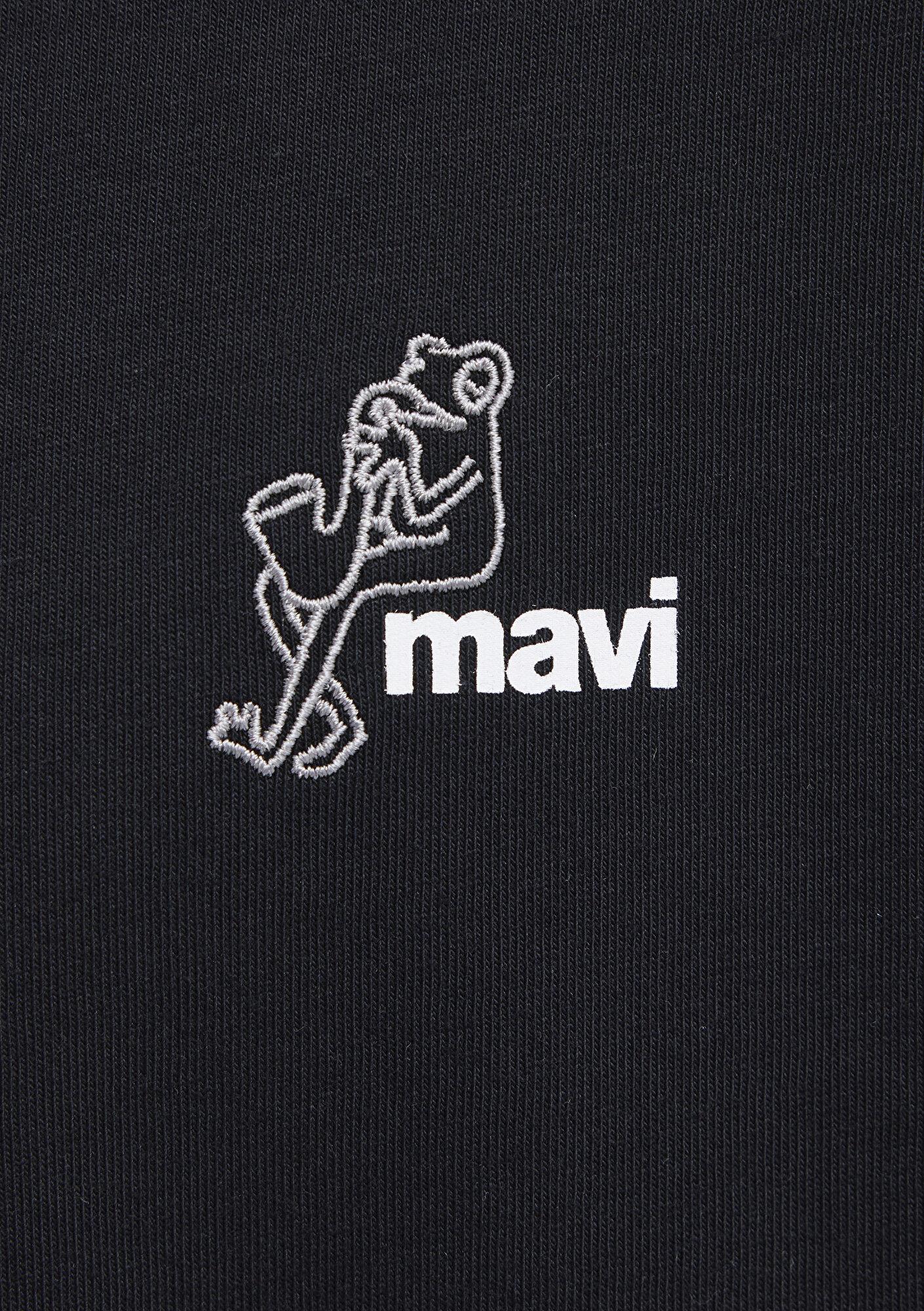 Mavi Mavi Logo Baskılı Siyah Tişört Oversize / Geniş Kesim 0613179-900