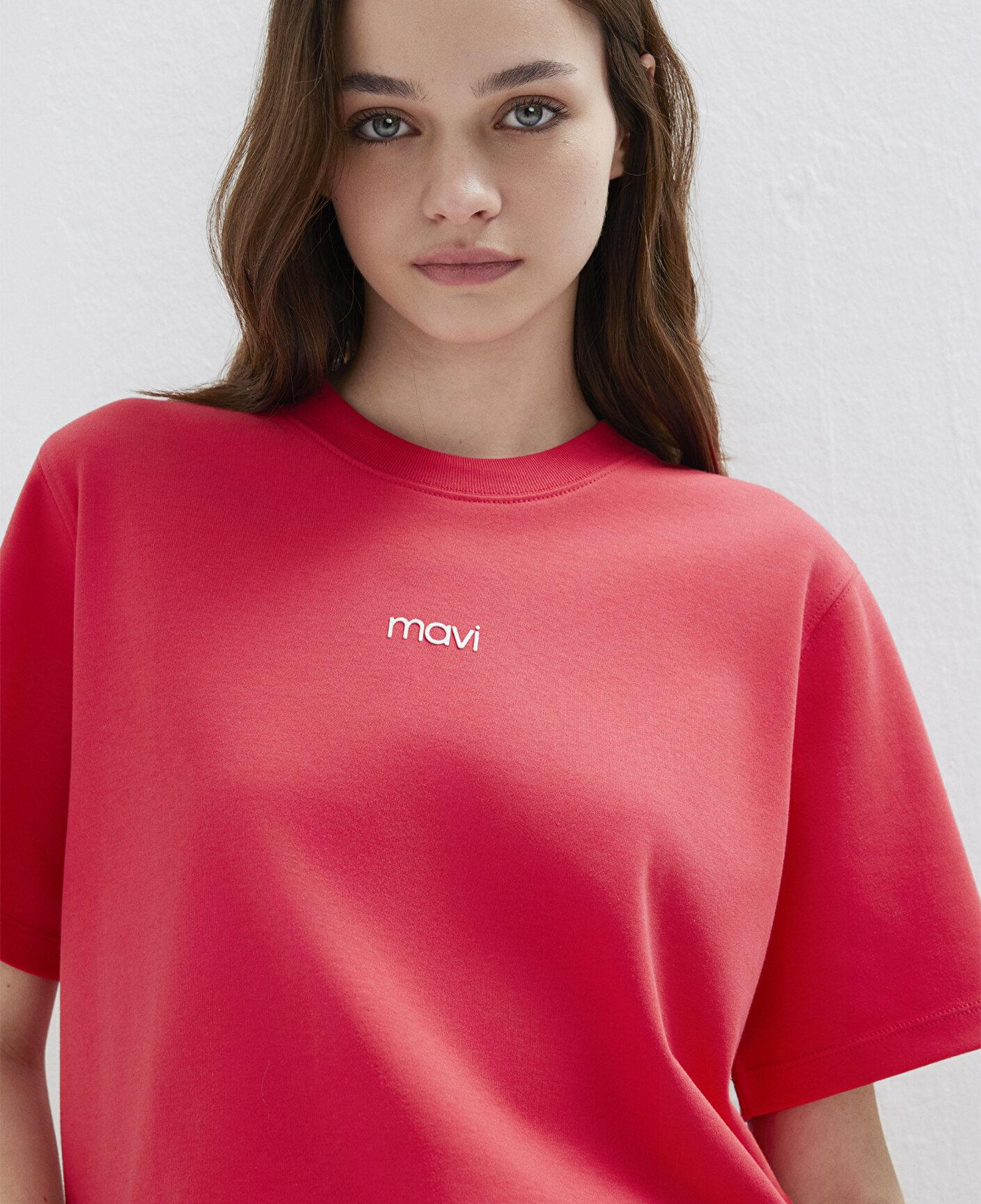 Mavi Mavi Logo Baskılı Kırmızı Tişört Regular Fit / Normal Kesim 1612829-30742