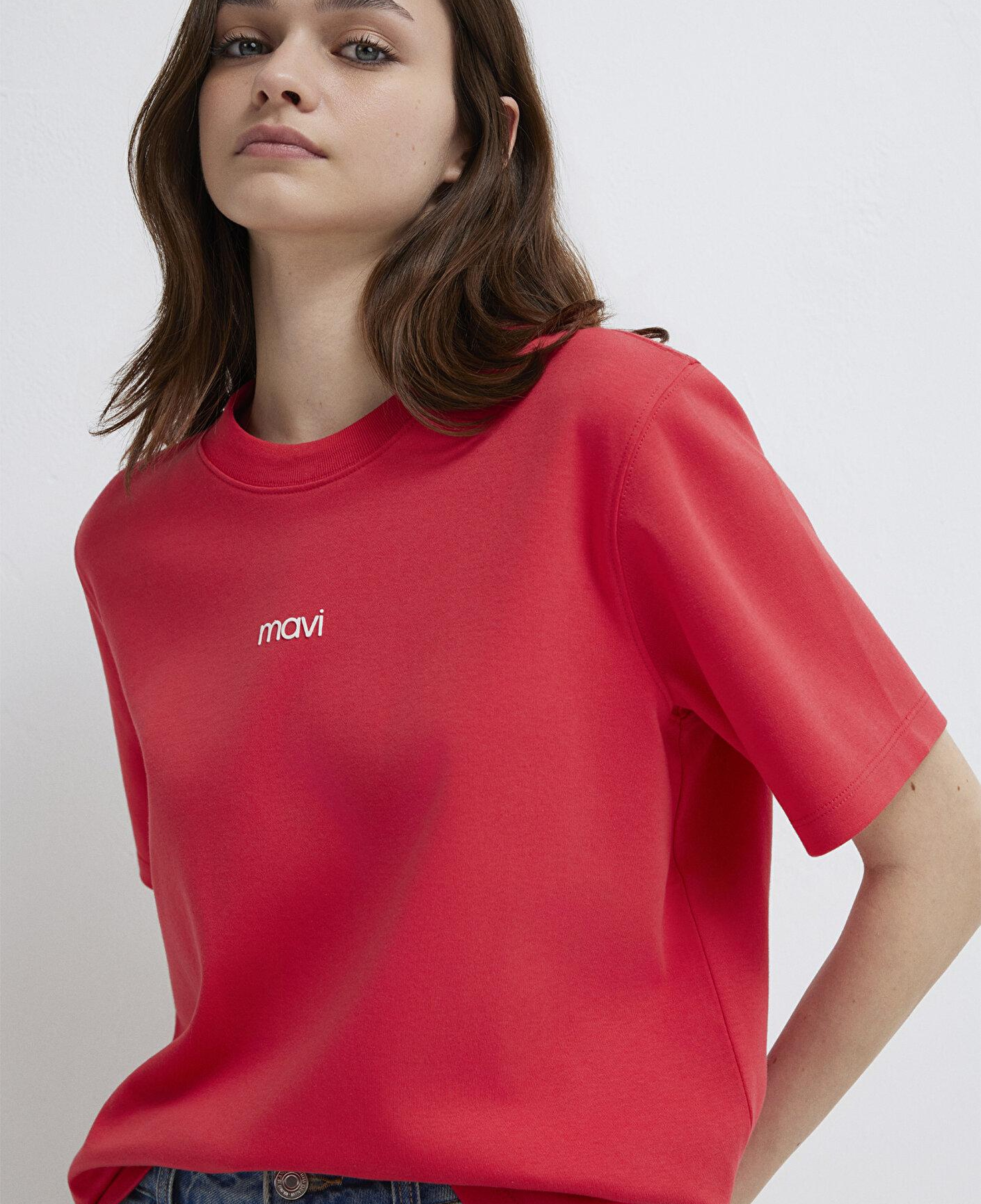 Mavi Mavi Logo Baskılı Kırmızı Tişört Regular Fit / Normal Kesim 1612829-30742