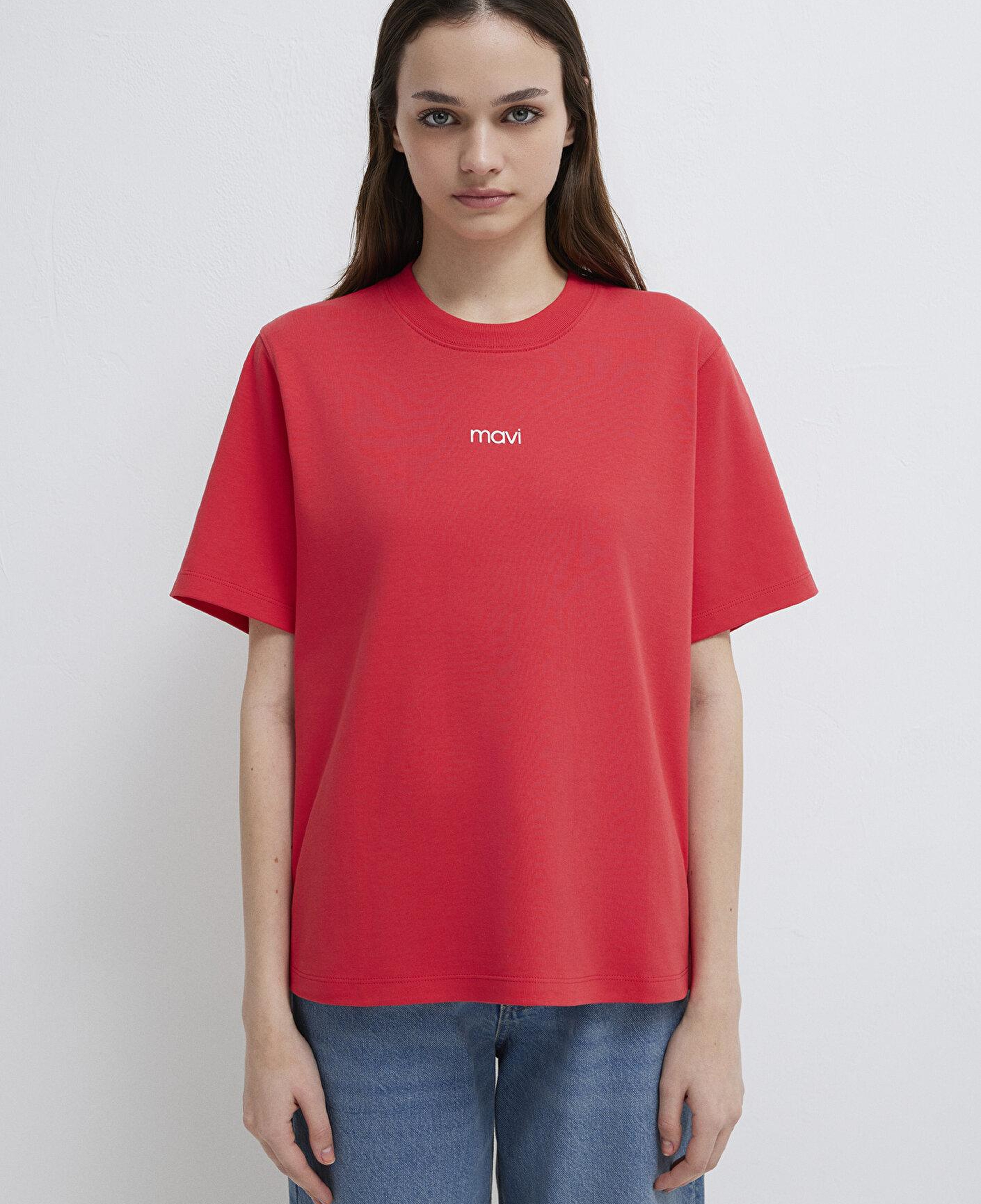 Mavi Mavi Logo Baskılı Kırmızı Tişört Regular Fit / Normal Kesim 1612829-30742