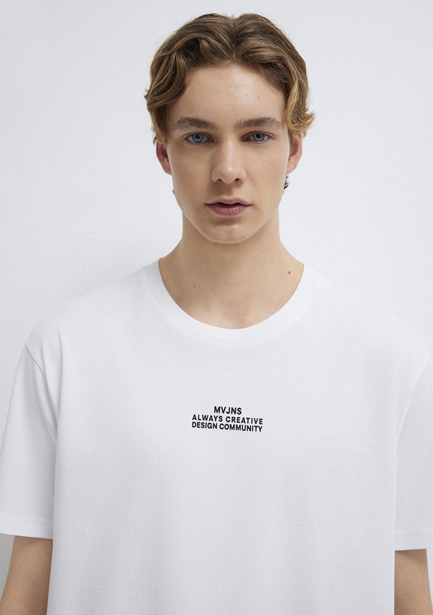 Mavi 1991 Baskılı Beyaz Tişört Loose Fit / Bol Rahat Kesim 0612539-620