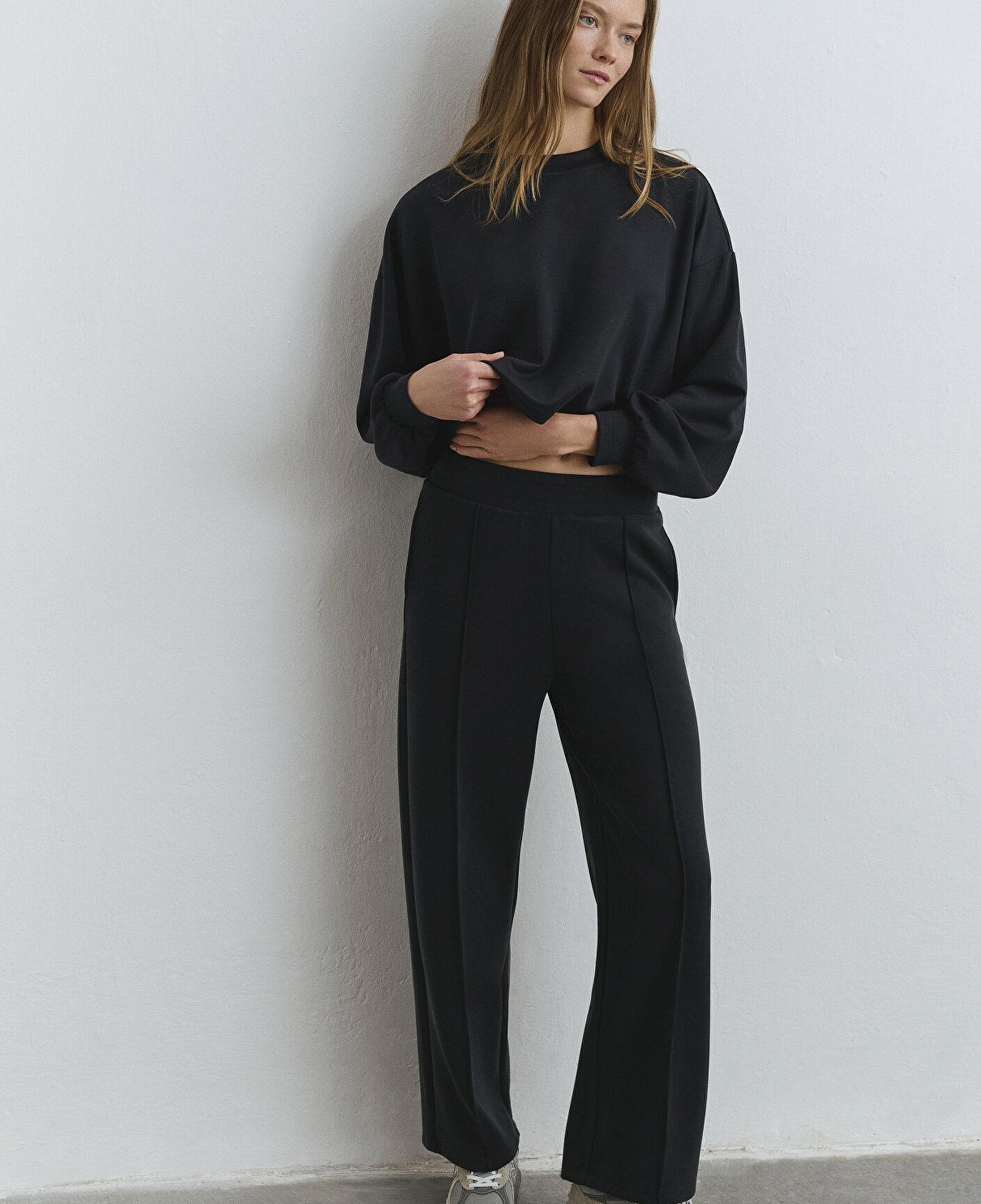 Mavi Sporty Lux Siyah (TENCEL™) Modal Karışımlı Eşofman Altı 1010634-900