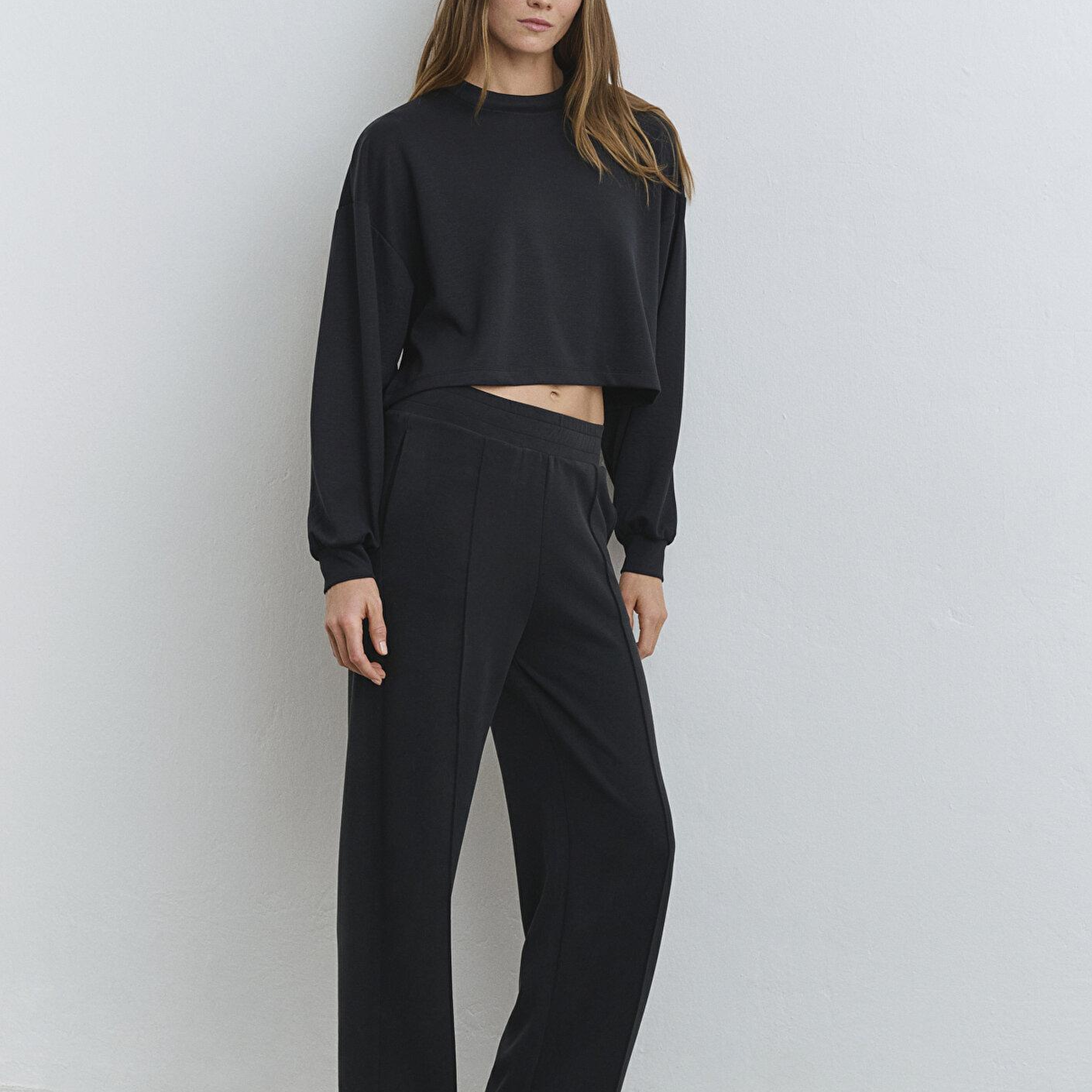 Mavi Sporty Lux Siyah (TENCEL™) Modal Karışımlı Eşofman Altı 1010634-900