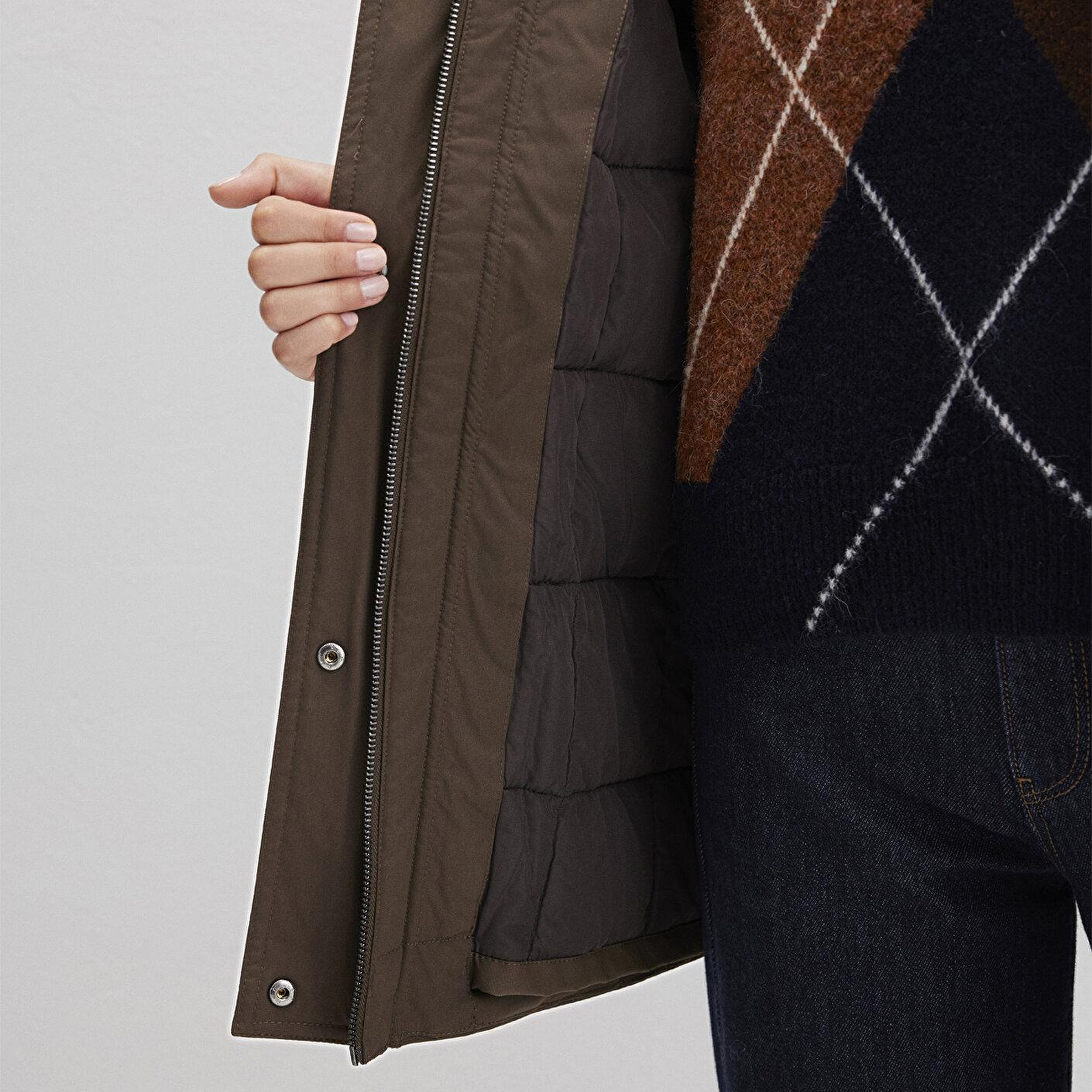 Mavi Su İtici Haki Parka Oversize / Geniş Kesim 1110712-71541