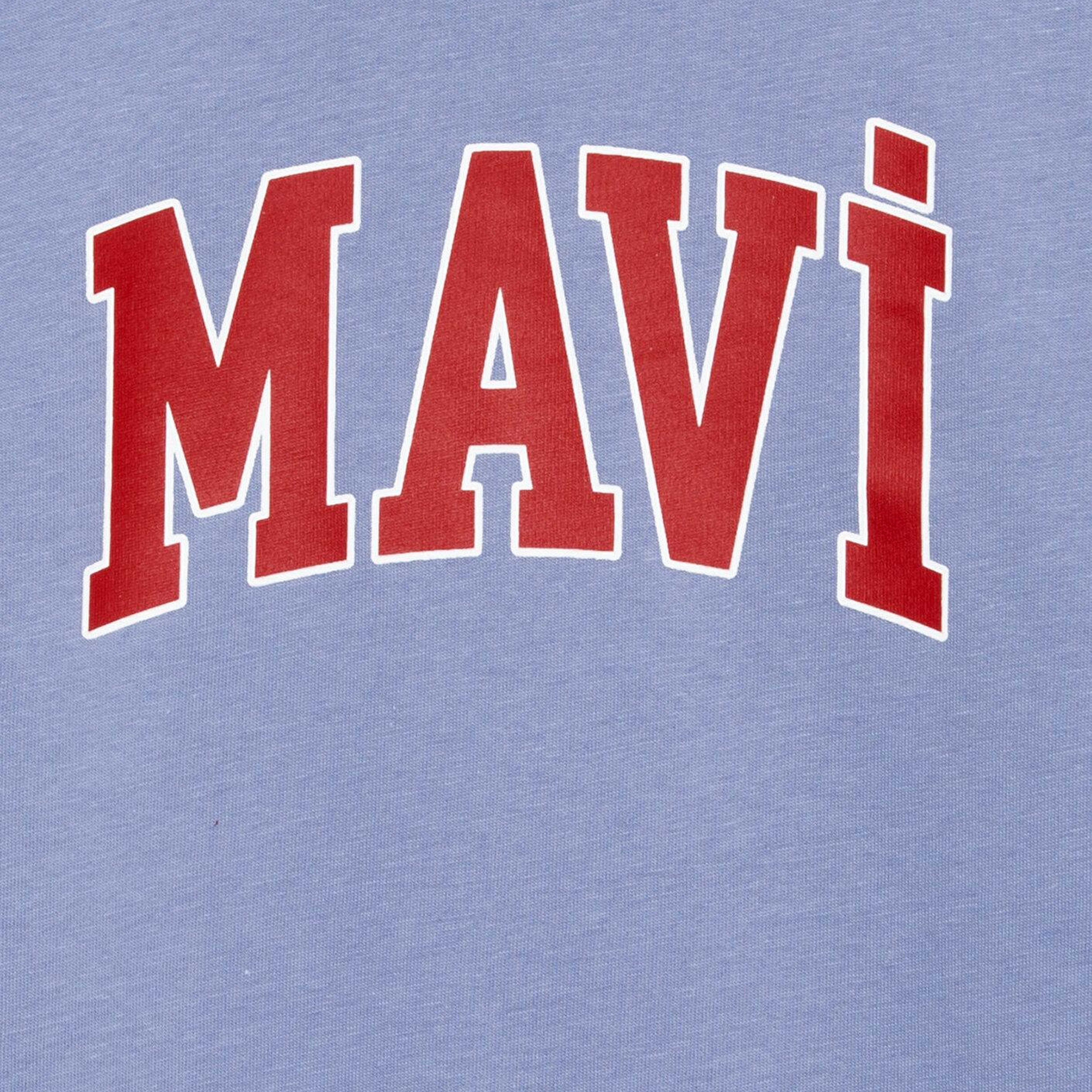 Mavi Mavi Logo Baskılı Mavi Tişört Loose Fit / Bol Rahat Kesim 7610393-70855