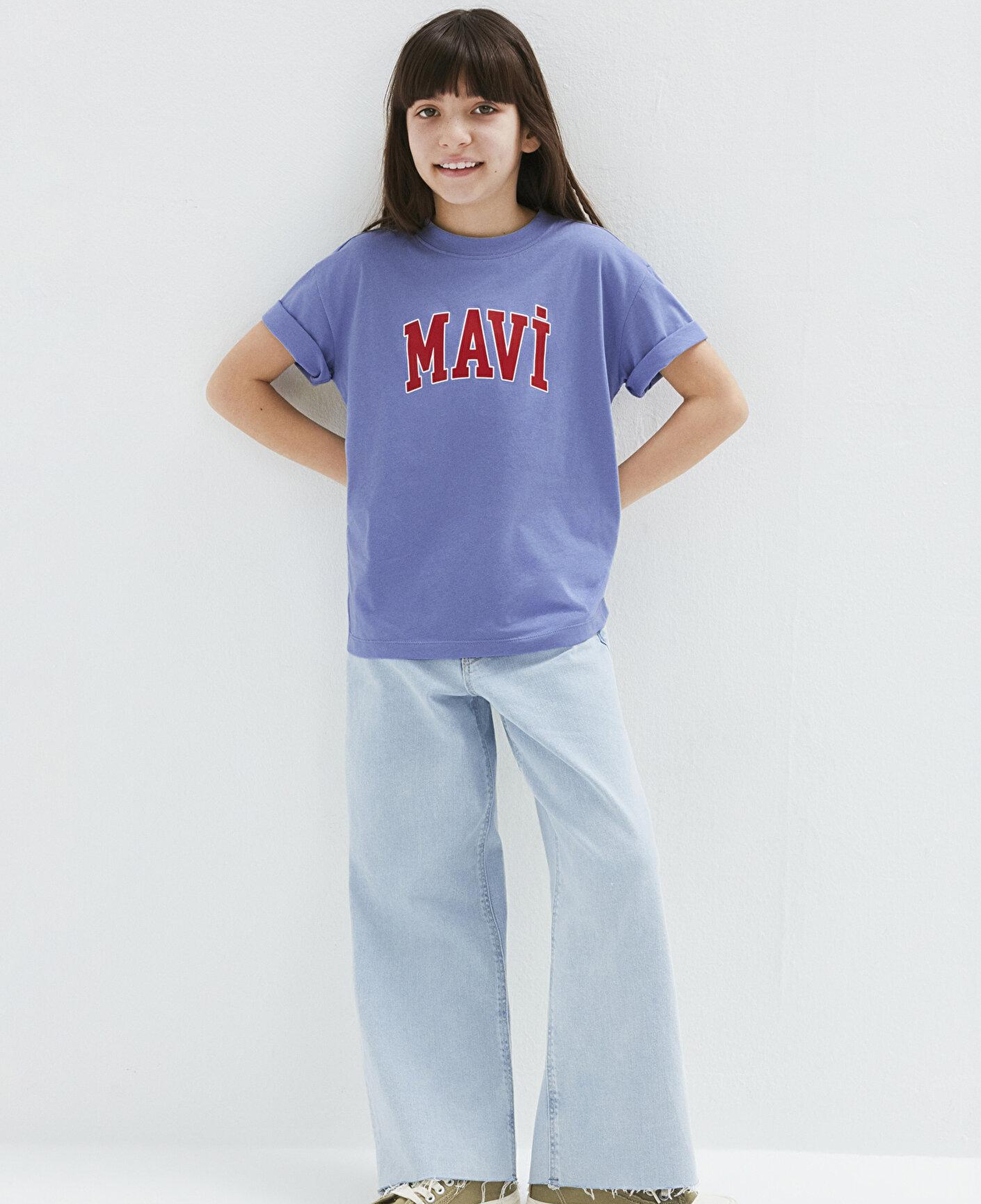 Mavi Mavi Logo Baskılı Mavi Tişört Loose Fit / Bol Rahat Kesim 7610393-70855