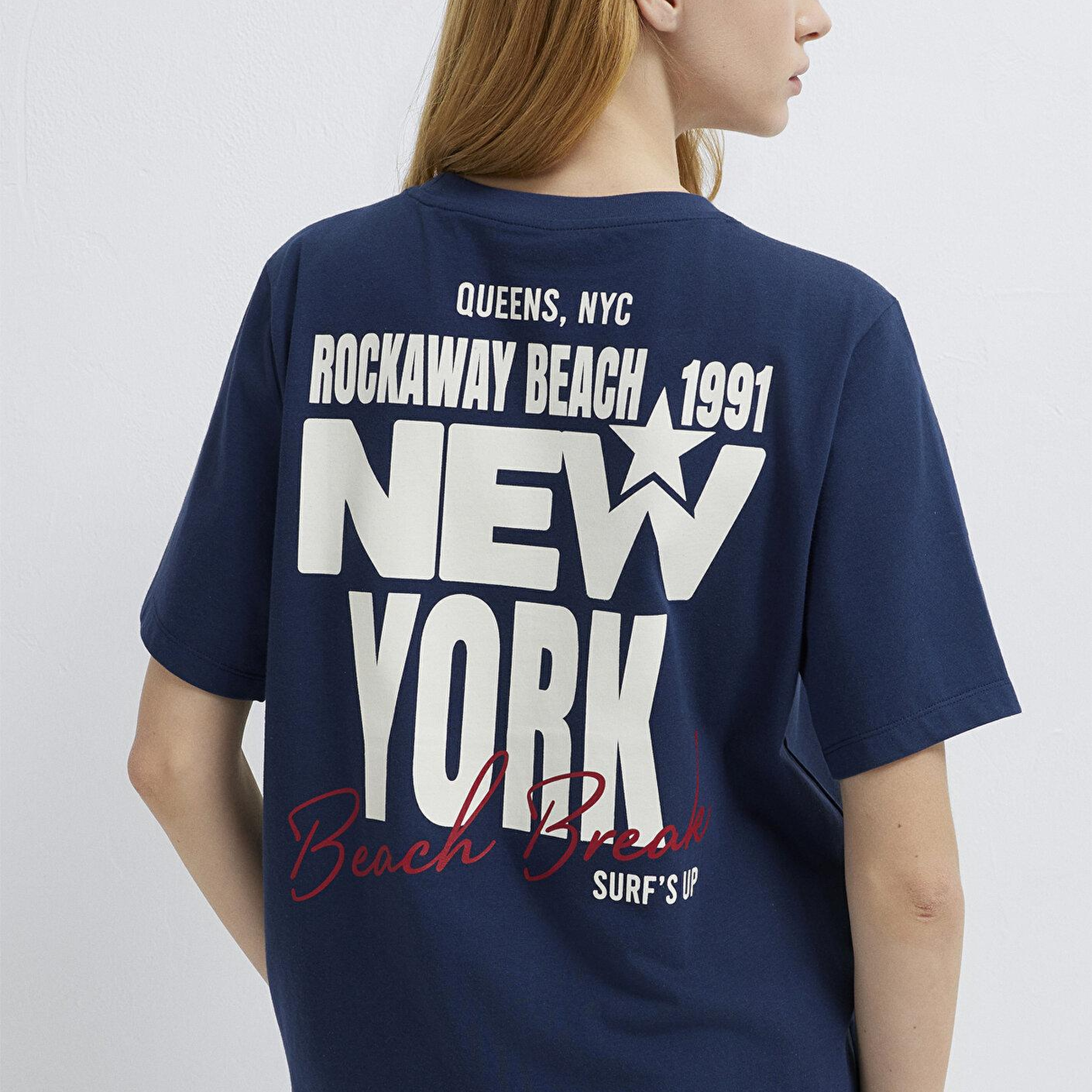 Mavi Newyork Baskılı lacivert Tişört Regular Fit / Normal Kesim 1613893-70487
