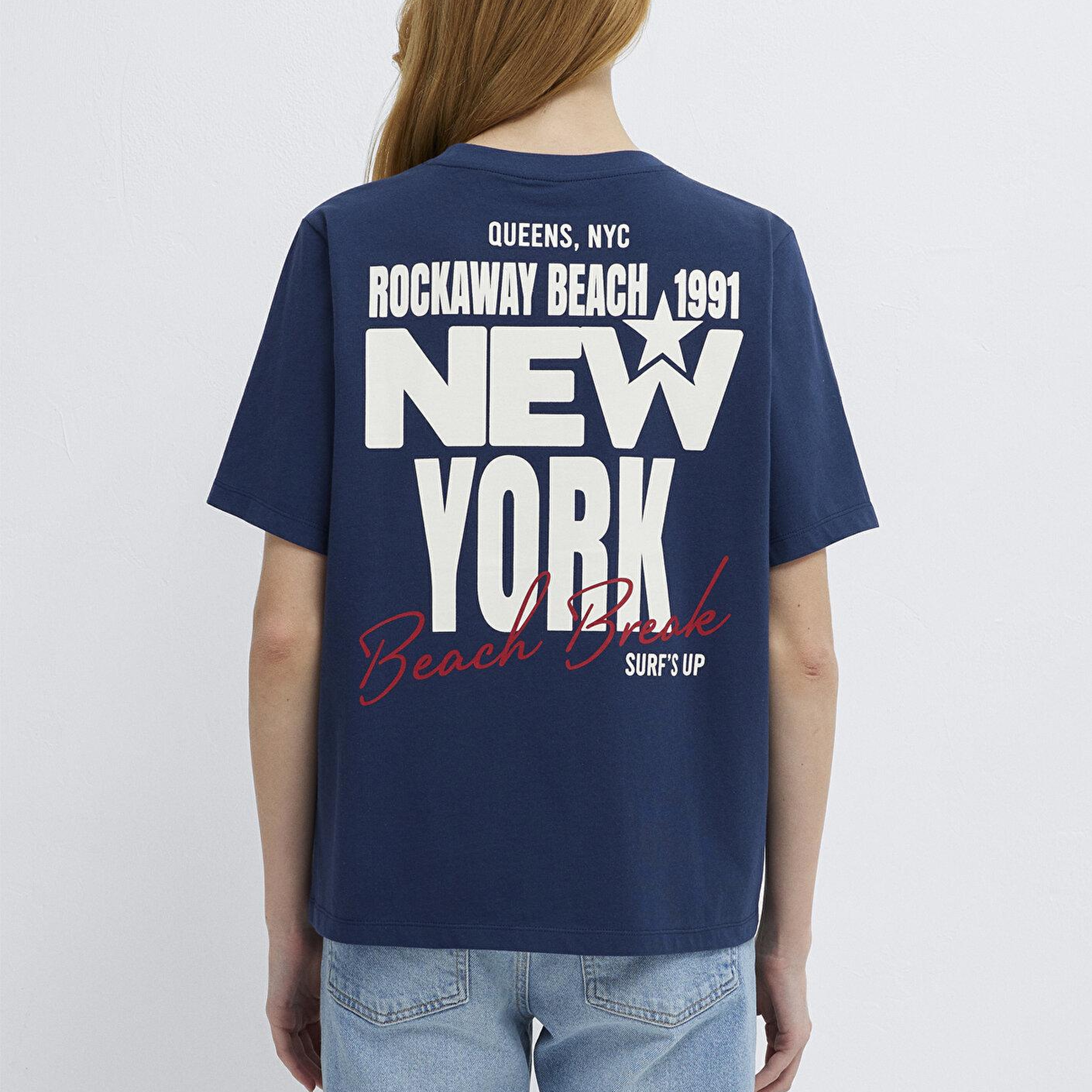 Mavi Newyork Baskılı lacivert Tişört Regular Fit / Normal Kesim 1613893-70487