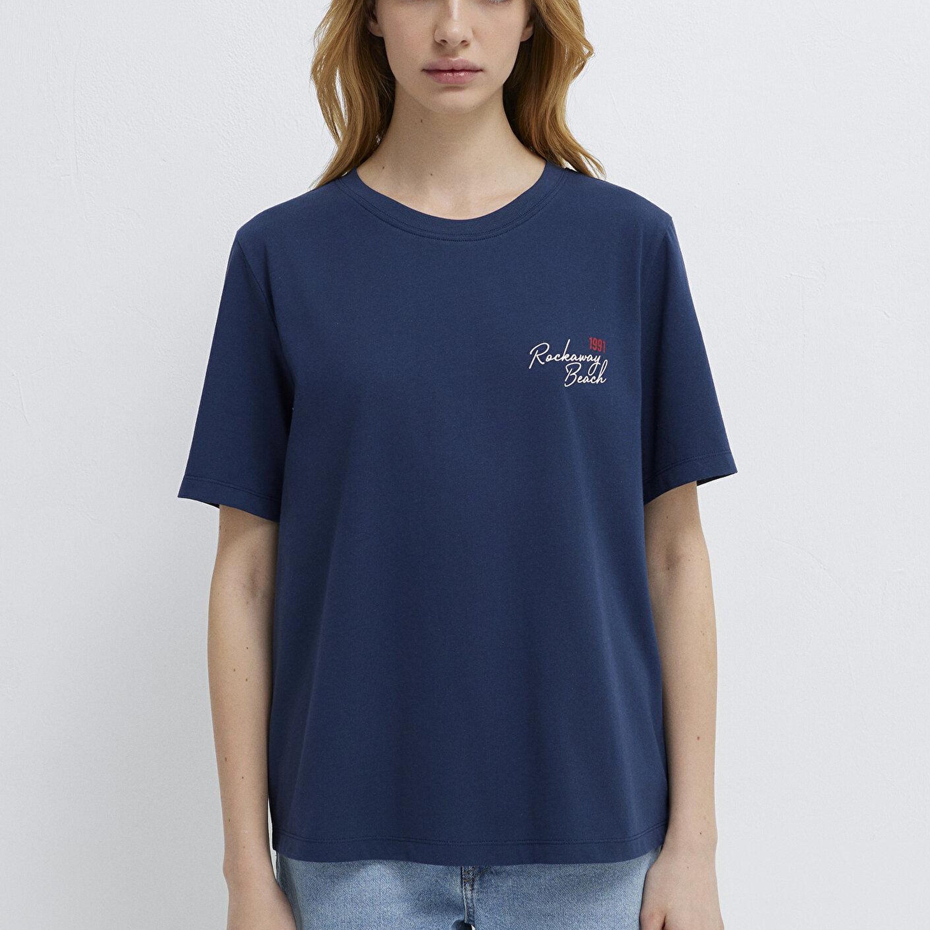 Mavi Newyork Baskılı lacivert Tişört Regular Fit / Normal Kesim 1613893-70487