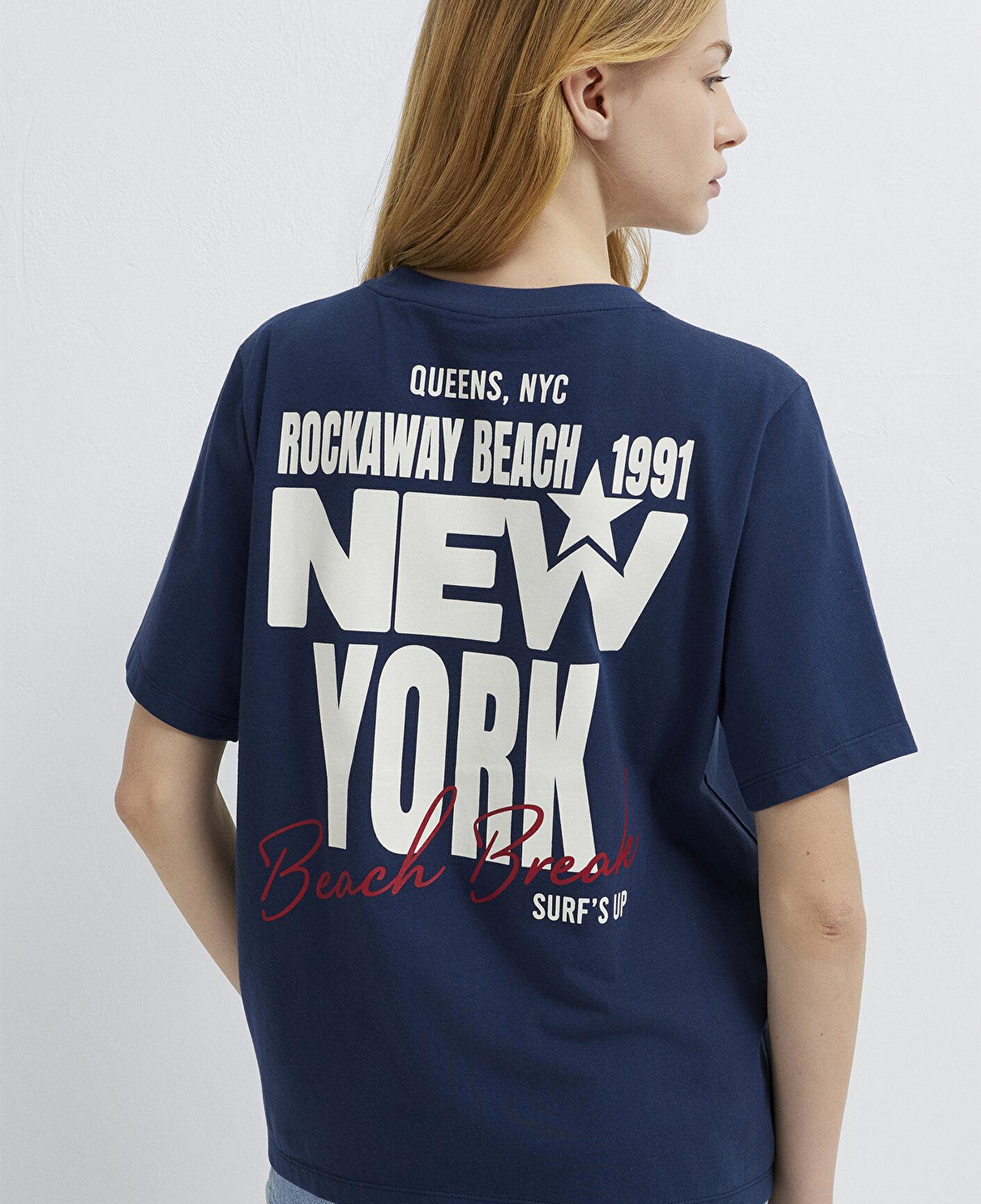 Mavi Newyork Baskılı lacivert Tişört Regular Fit / Normal Kesim 1613893-70487