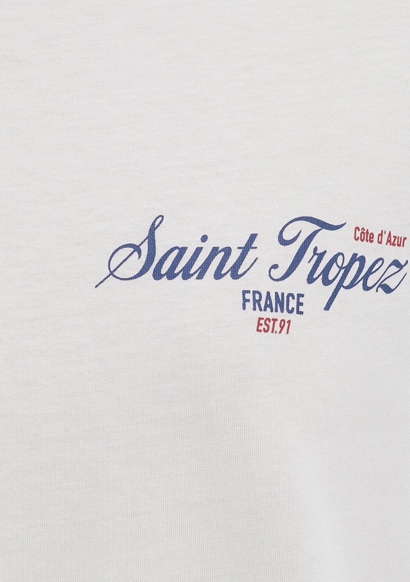 Mavi Saint Tropez Baskılı Ekru Tişört Semi Slim Fit / Yarı Dar Kesim 1613891-80194