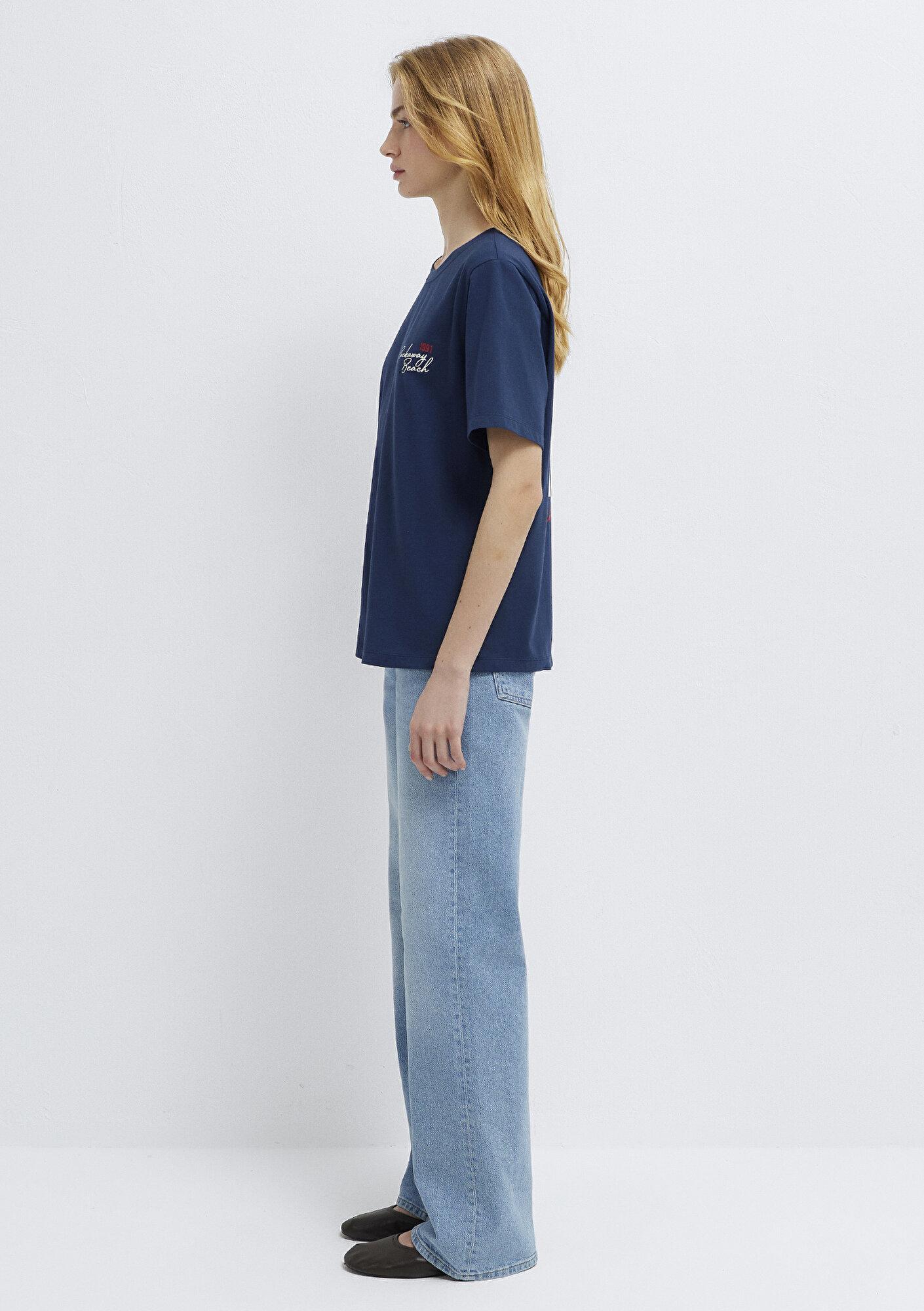 Mavi Newyork Baskılı lacivert Tişört Regular Fit / Normal Kesim 1613893-70487