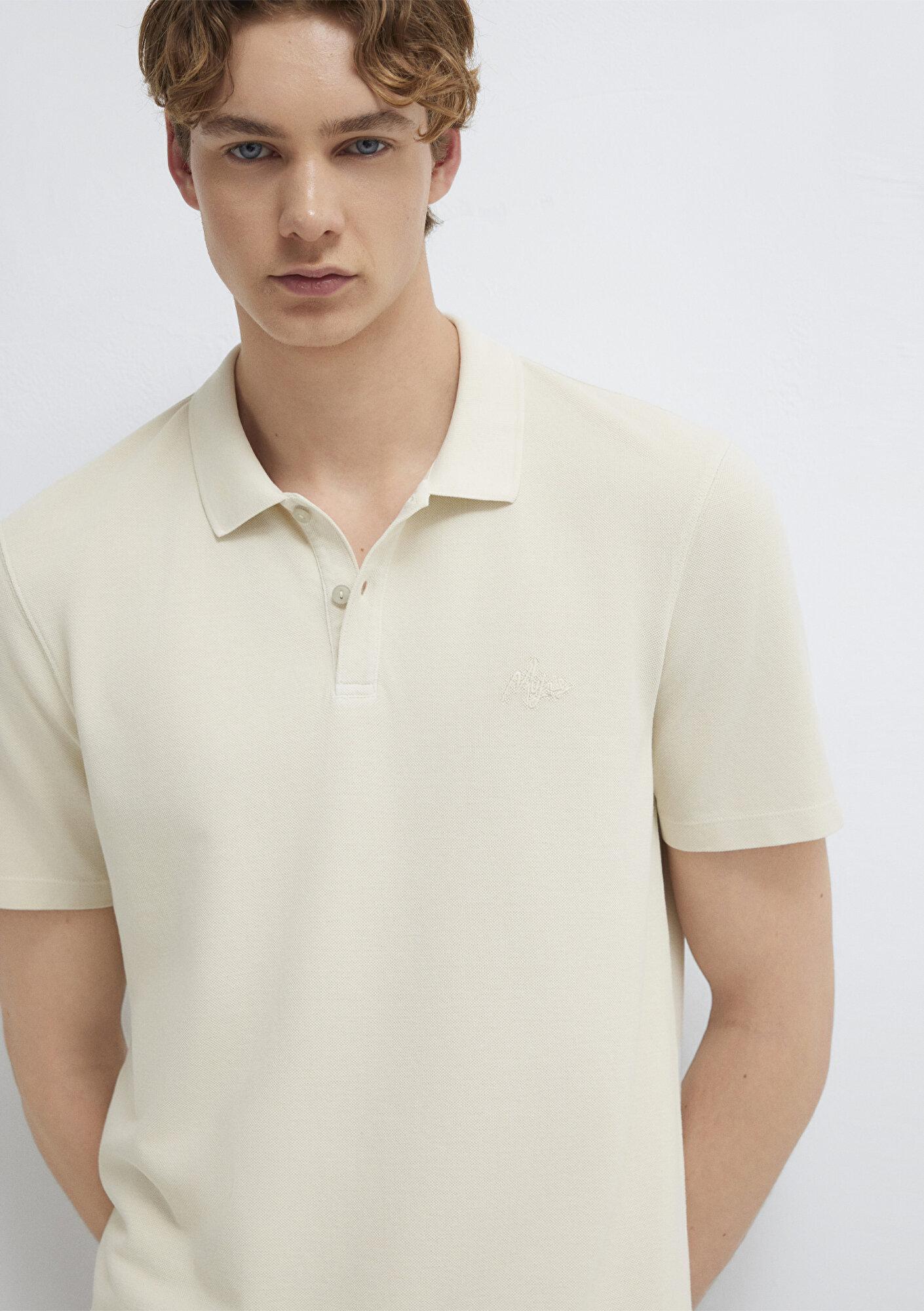 Mavi Bej Tişört Slim Fit / Dar Kesim 0613618-70140