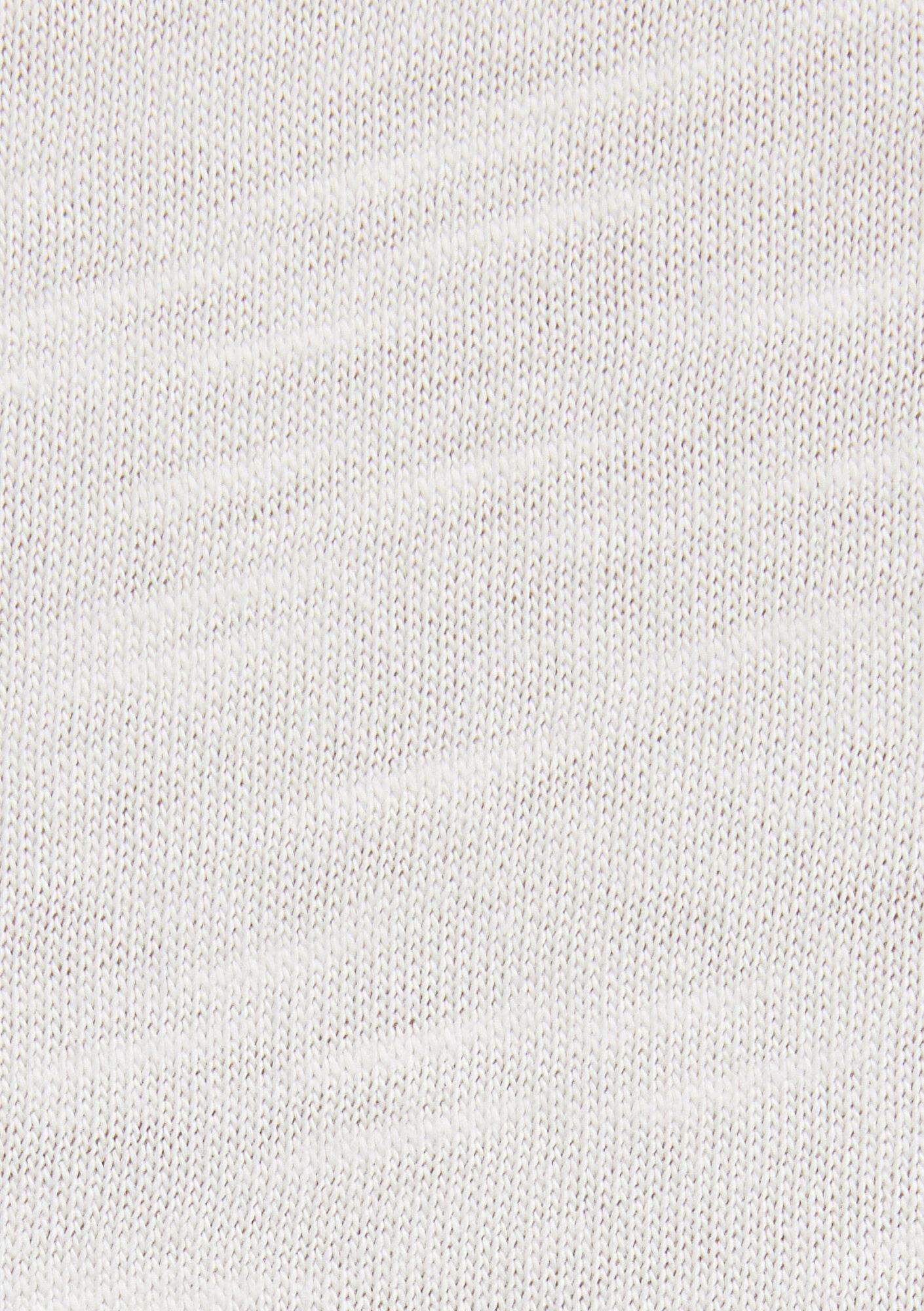 Mavi V Yaka Ekru Basic Tişört Slim Fit / Dar Kesim 1614176-80194