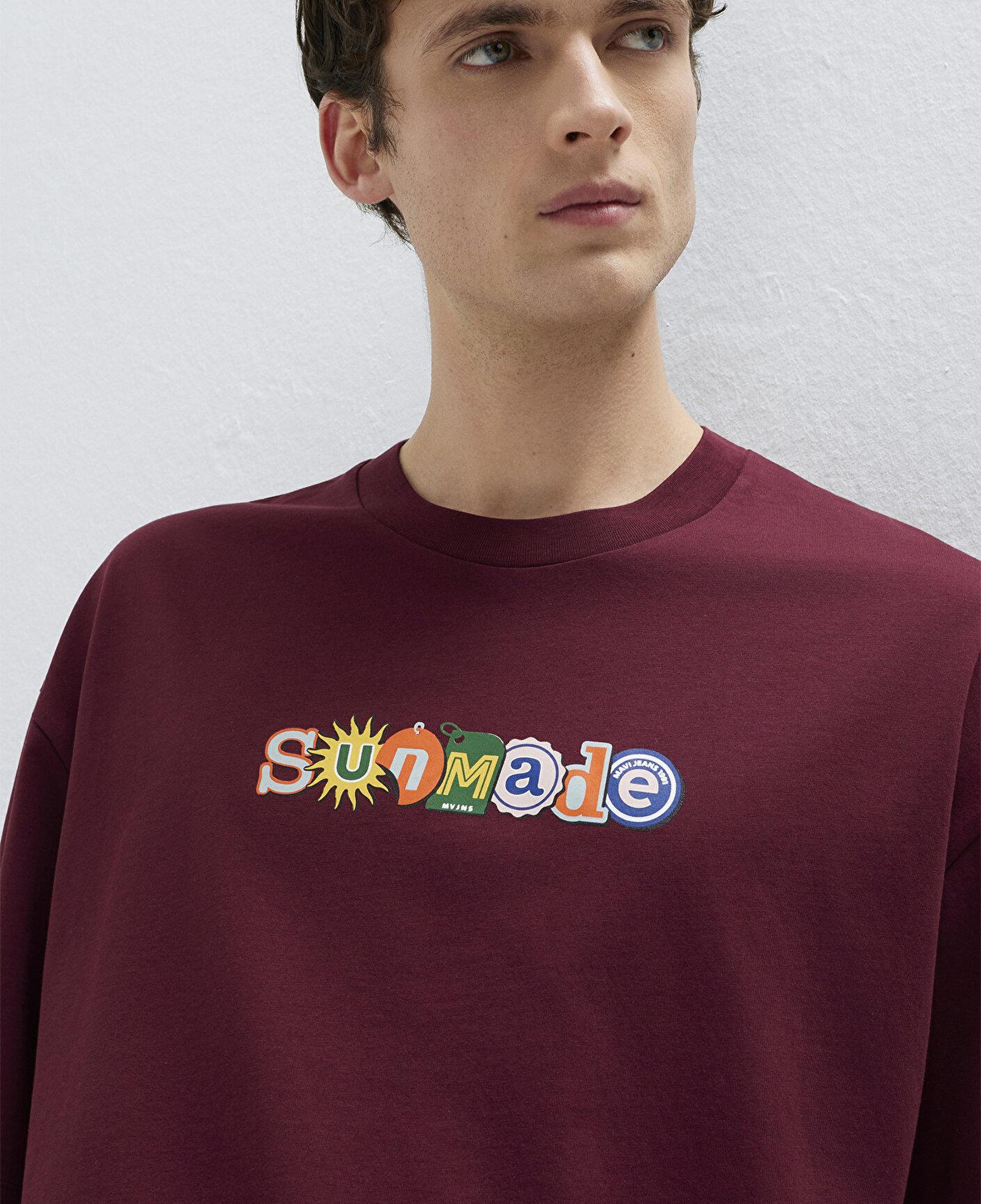 Mavi Sunmade Baskılı Bordo Tişört Oversize / Geniş Kesim 0613620-70426
