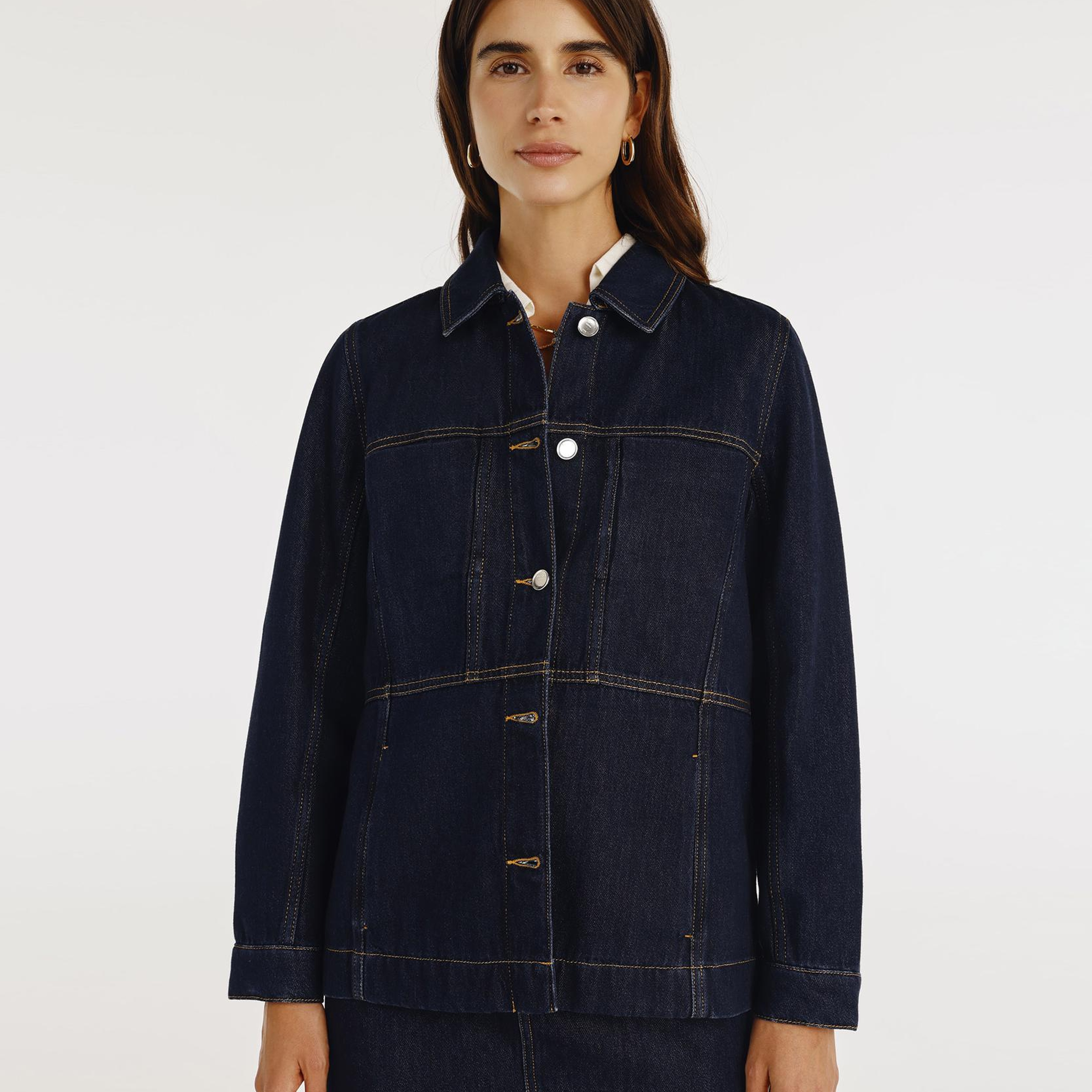 YARGICI Dikiş Detaylı Denim Ceket