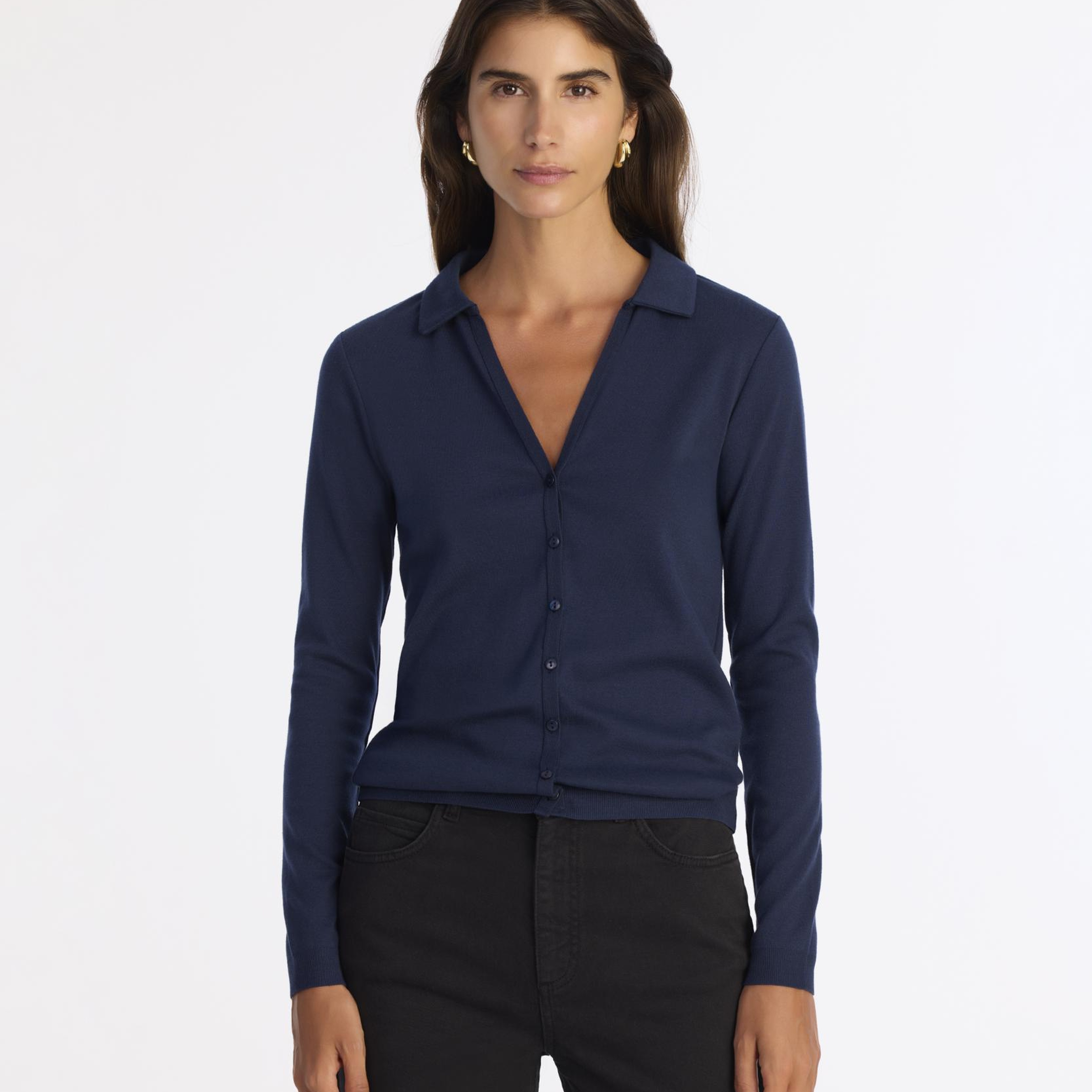 YARGICI Yaka Detaylı Uzun Kollu Hırka