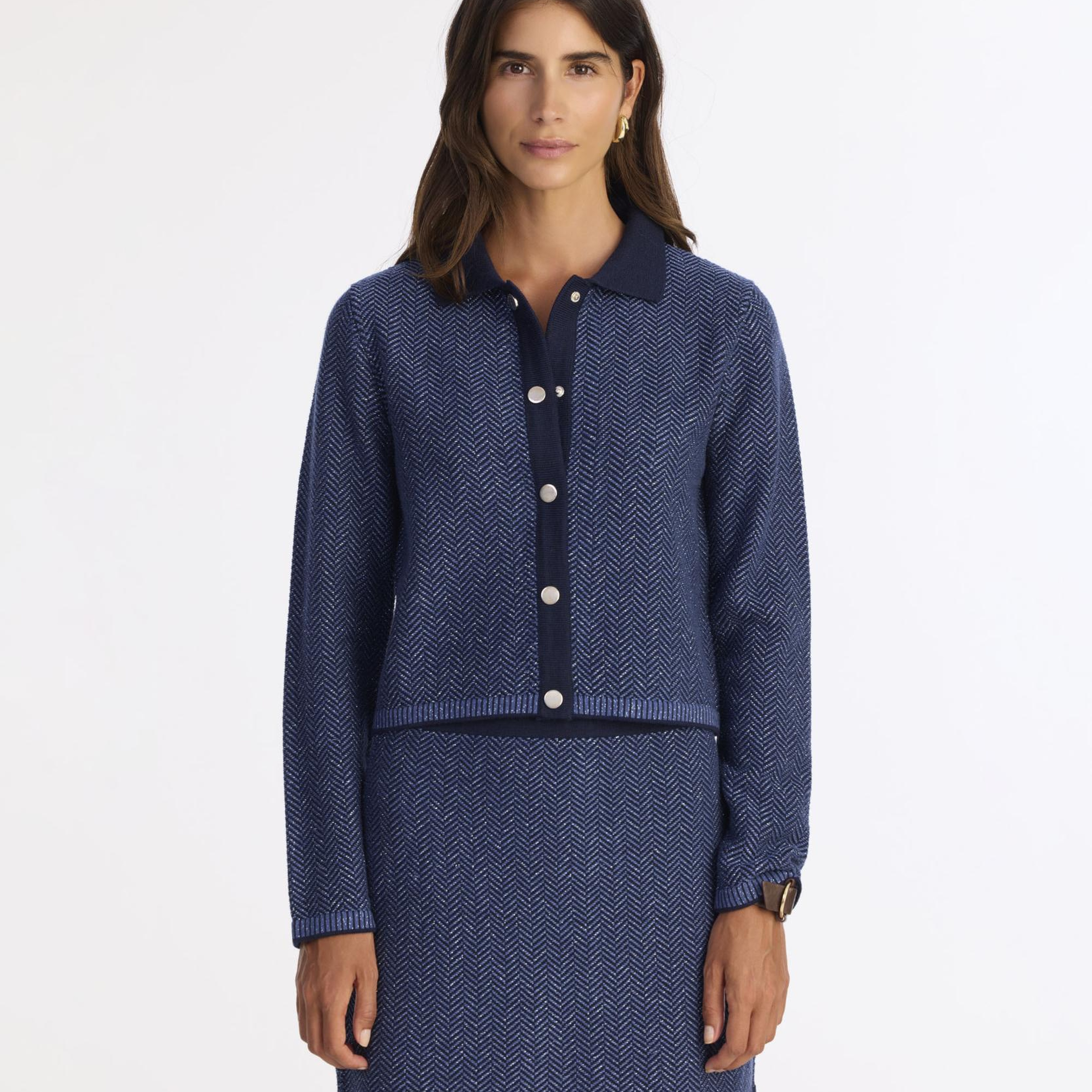 YARGICI Cropped Gömlek Yaka Uzun Kol Hırka