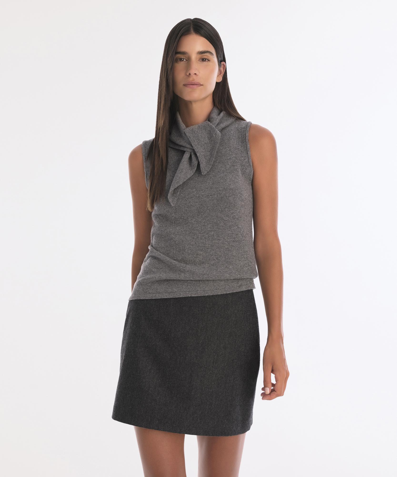 YARGICI Yün Kaşmir Regular Bisiklet Yaka Kolsuz Kol Kazak