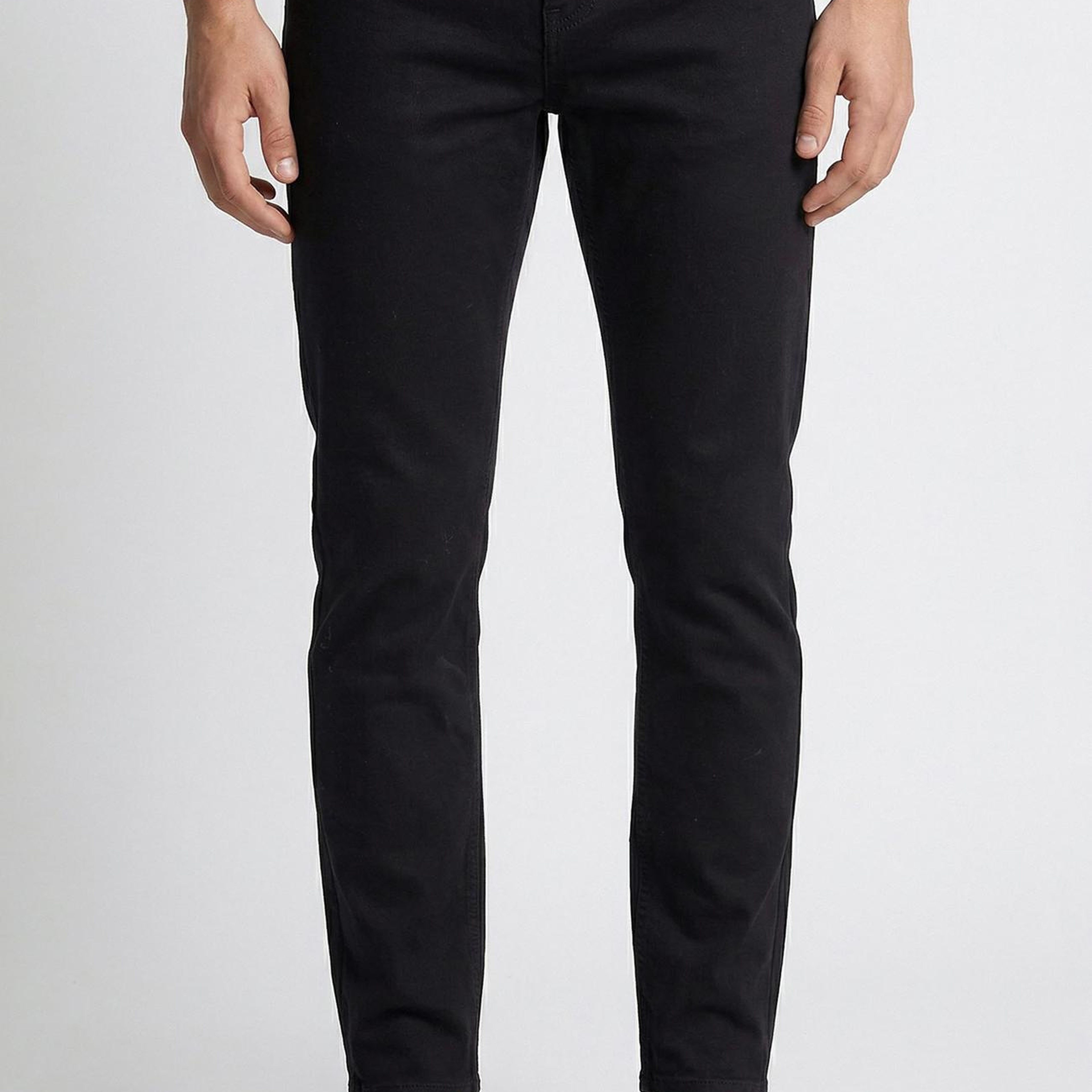 Network Erkek Siyah Slim Fit Armür Desen Pantolon