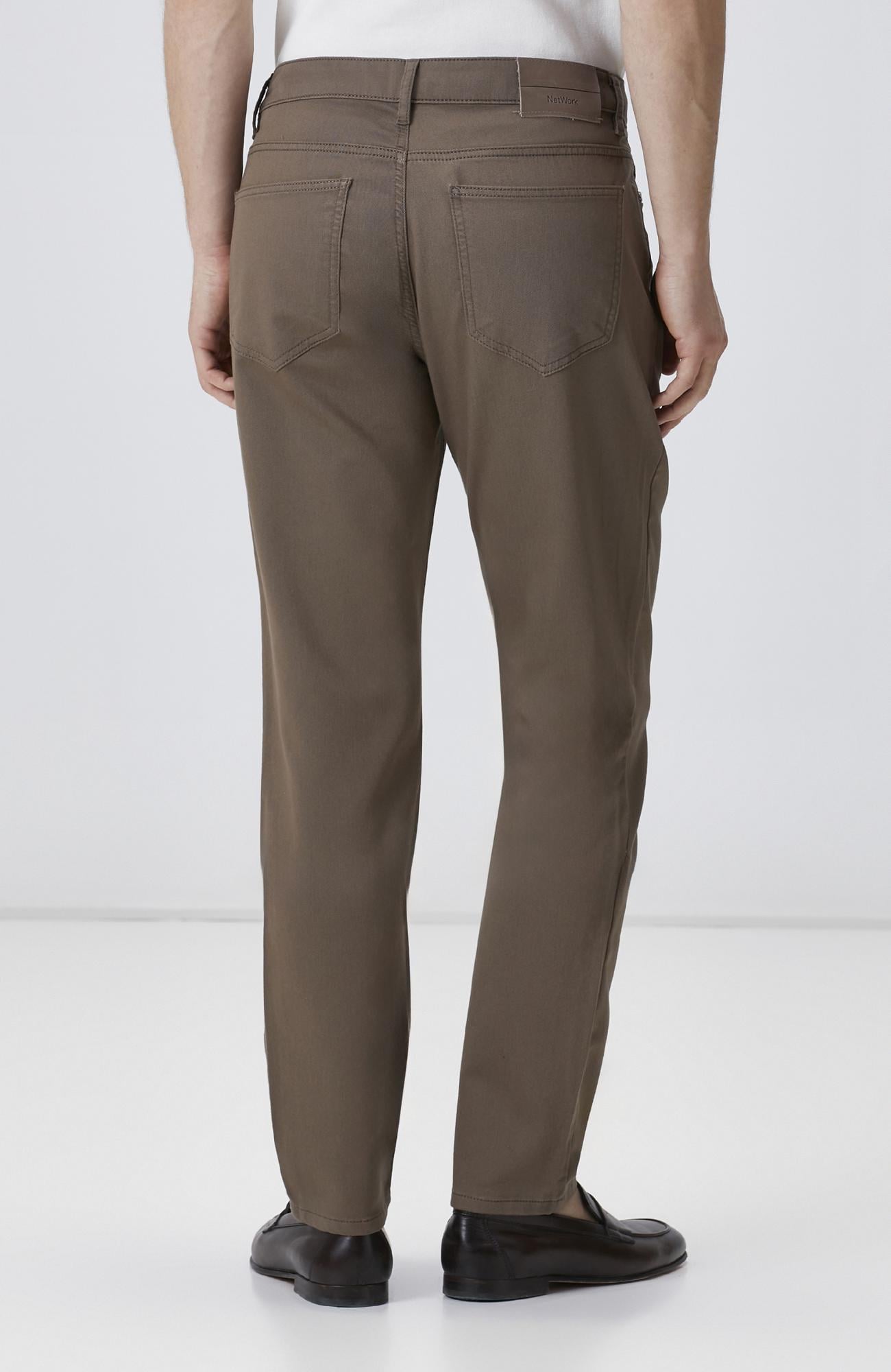 Network Erkek Vizon Slim Fit 5 Cep Armür Desen Pantolon