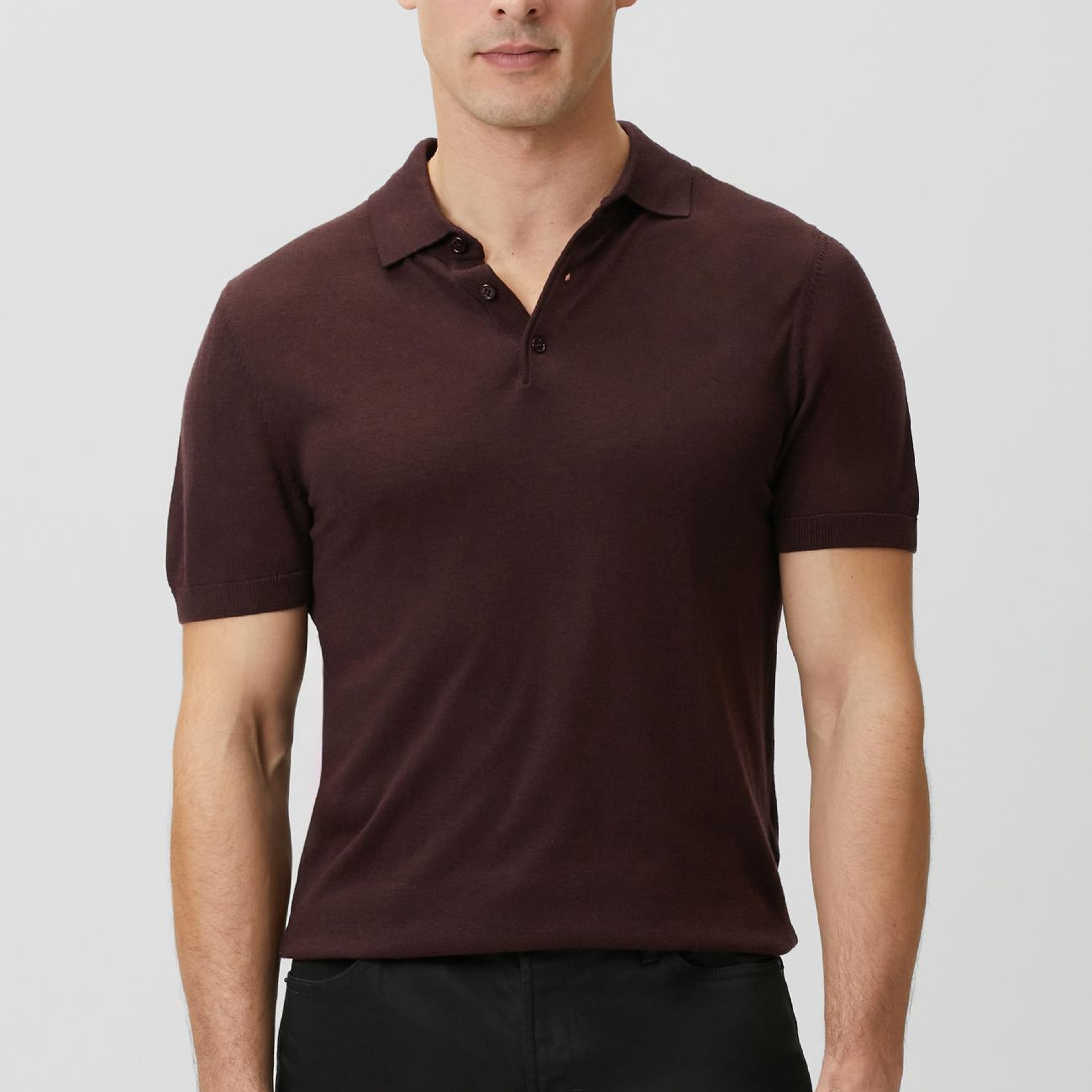Network Erkek Bordo Polo Yaka Basic Triko Kazak
