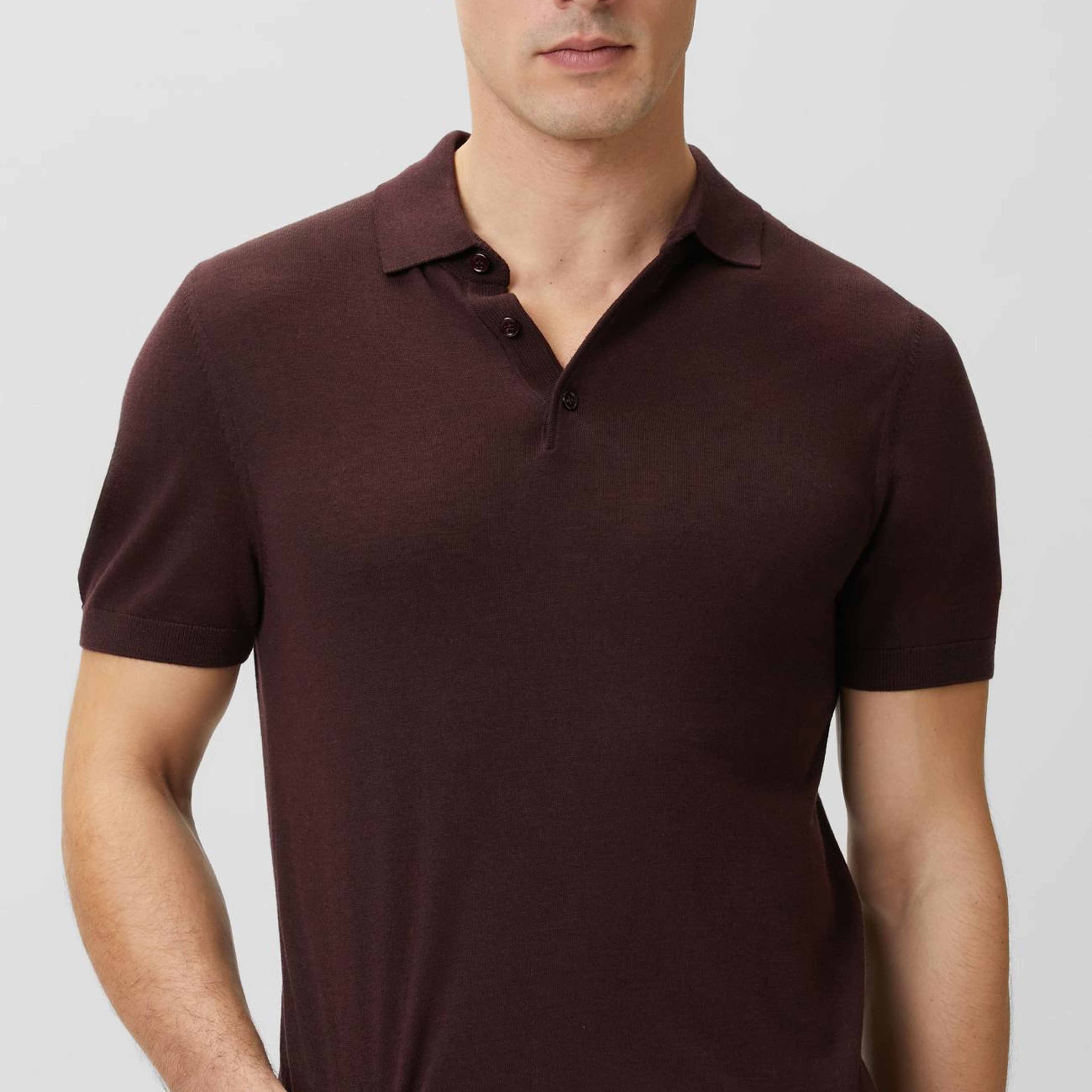 Network Erkek Bordo Polo Yaka Basic Triko Kazak