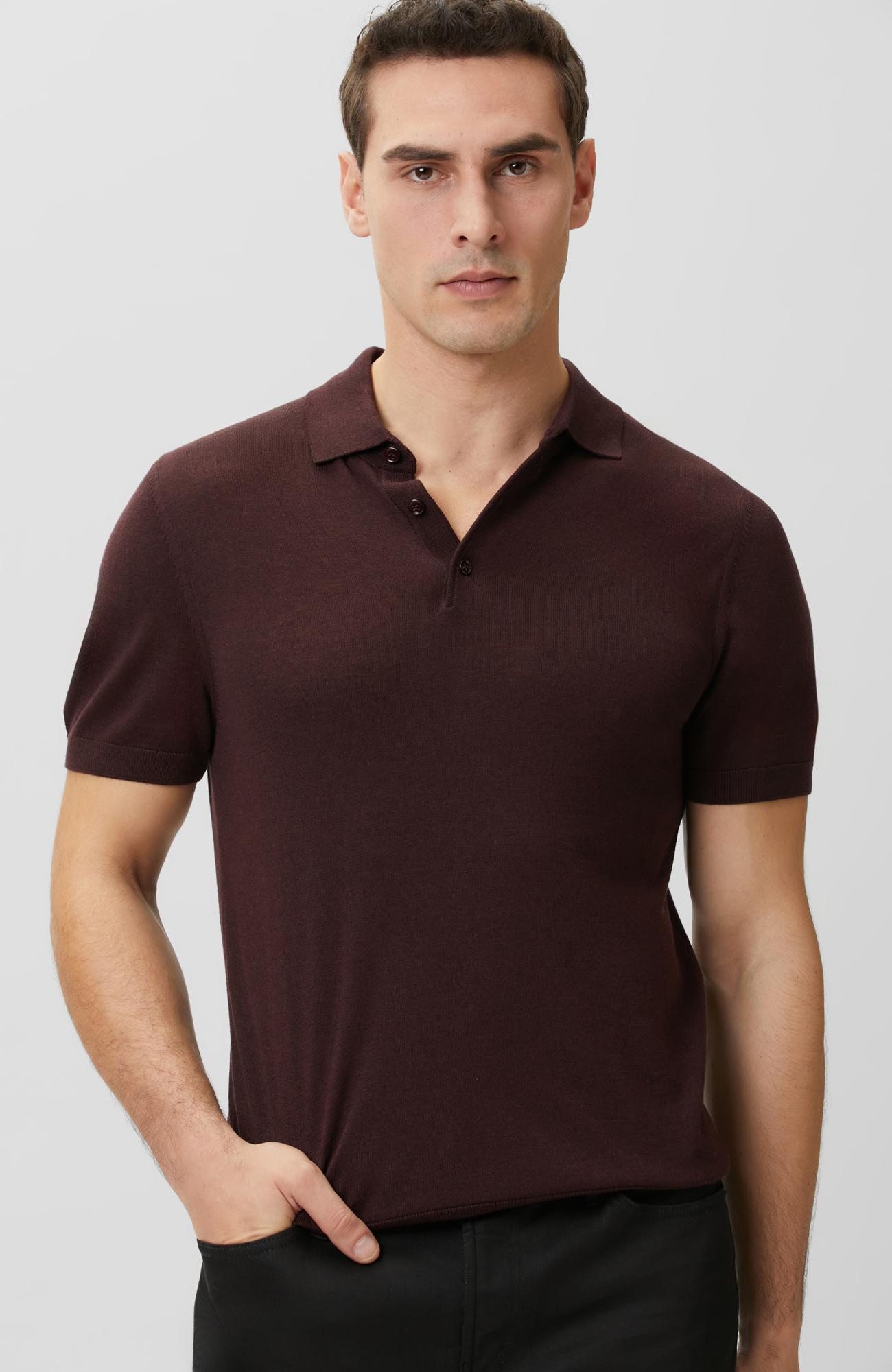 Network Erkek Bordo Polo Yaka Basic Triko Kazak