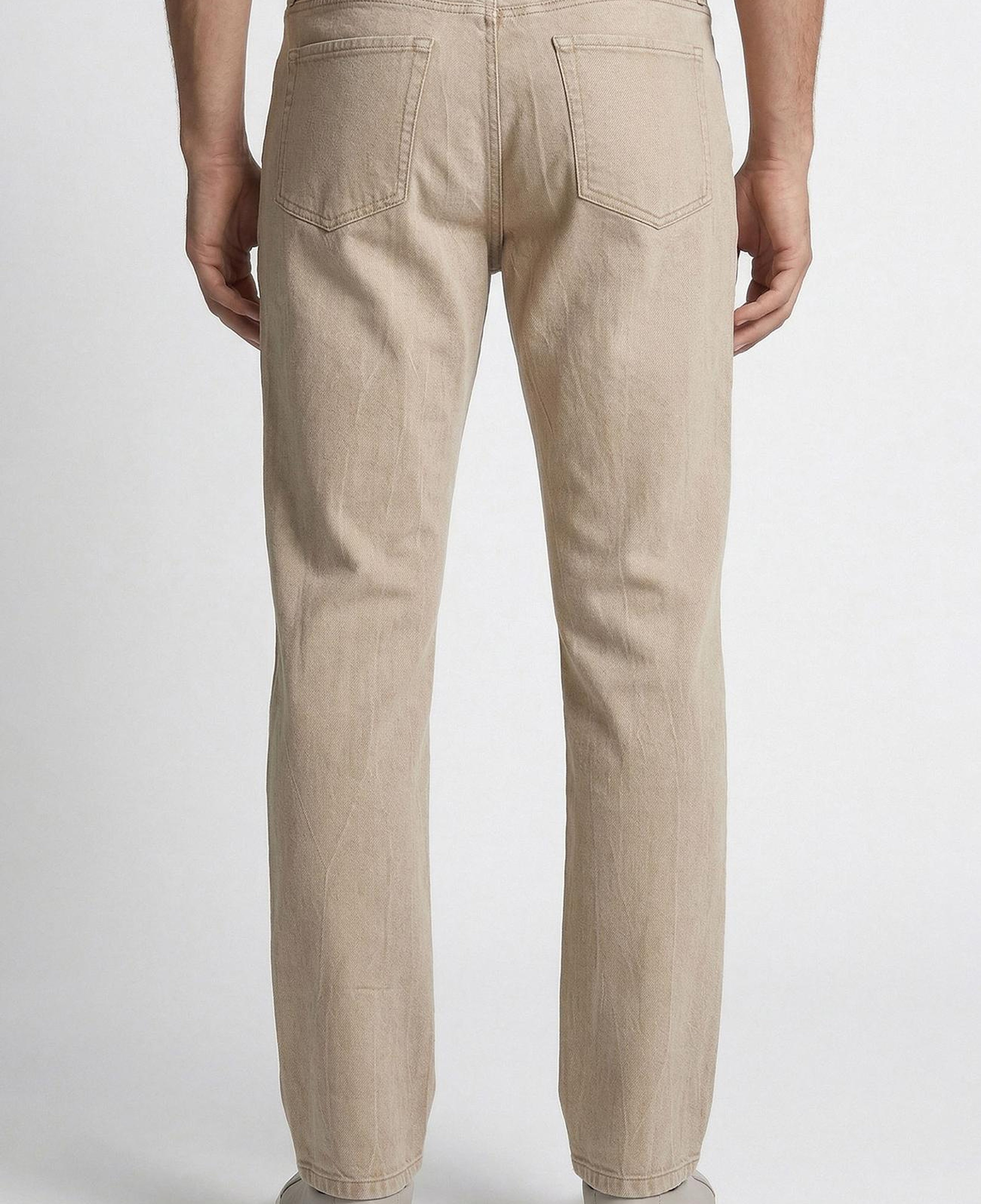 Network Erkek Bej Düz Paça Denim Pantolon