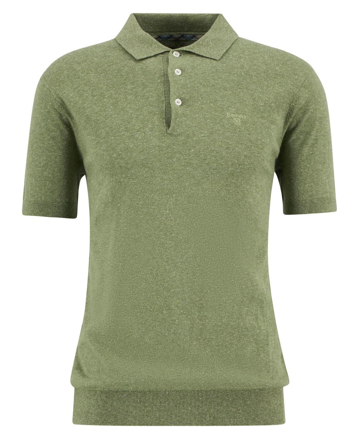 Barbour Muston Linen Blend Knitted Polo Yaka